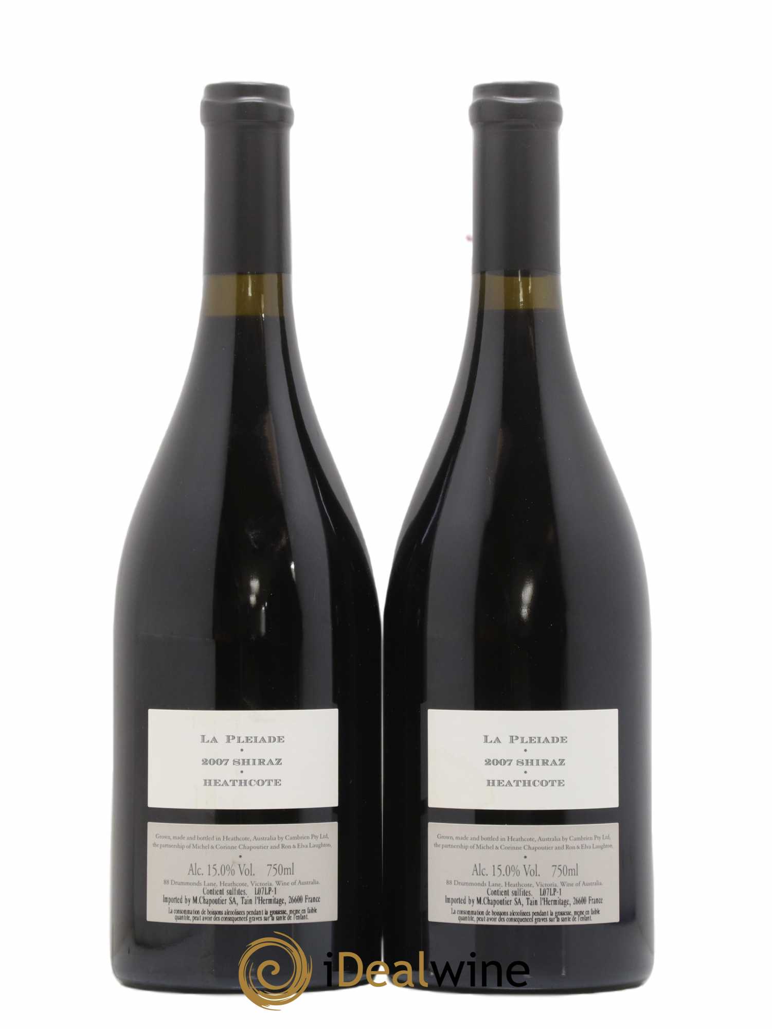 Australie Cambrien La Pleiade Chapoutier 2007 - Lot de 2 bouteilles - 1