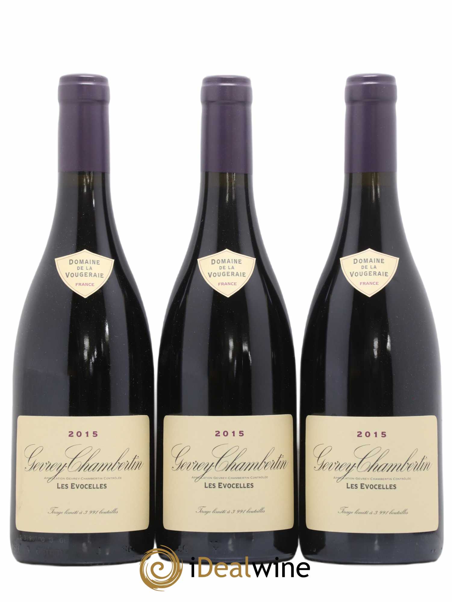 Gevrey-Chambertin Les Evocelles La Vougeraie 2015 - Lot de 3 bouteilles - 0