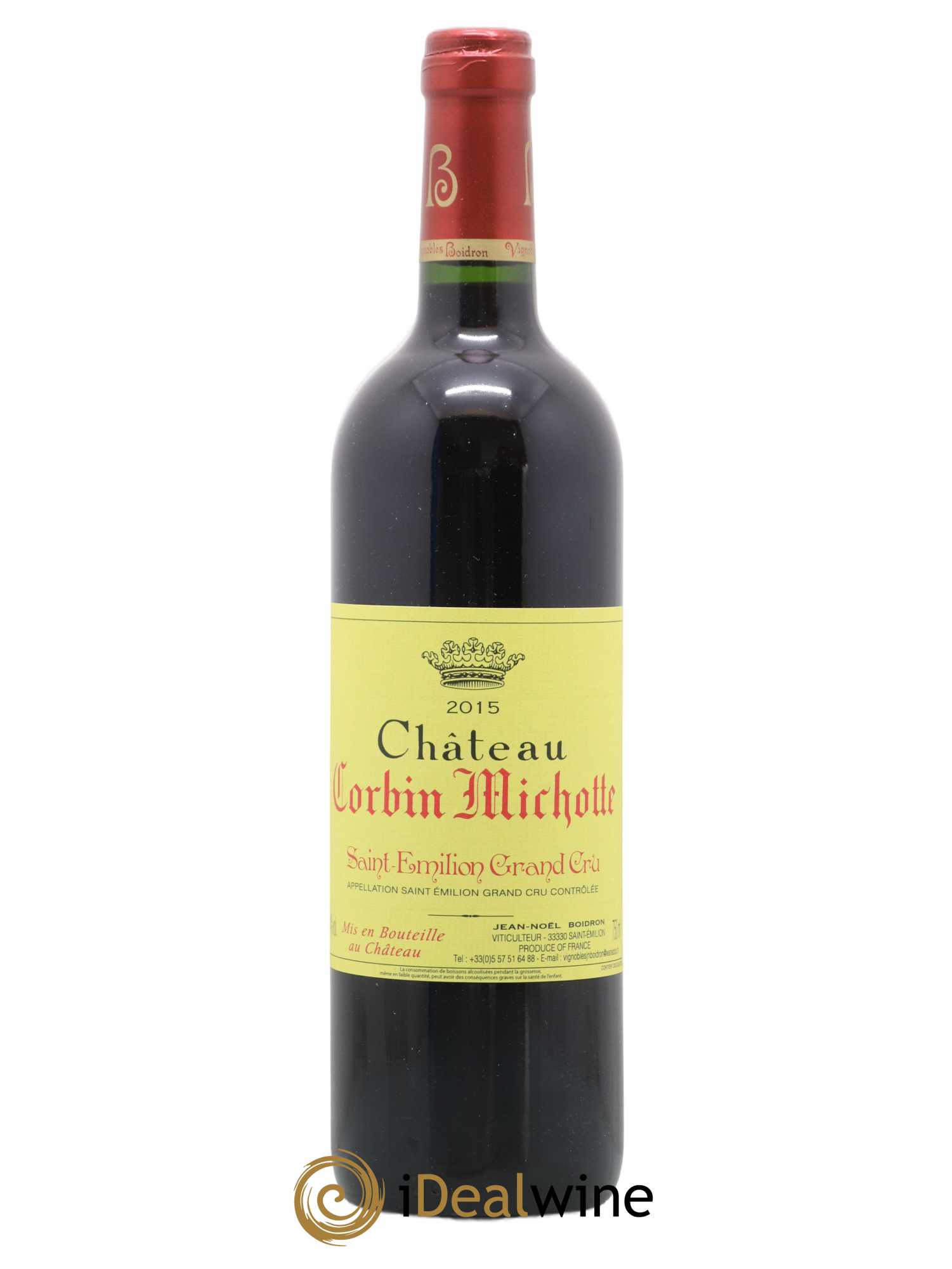Château Corbin Michotte Grand Cru Classé 2015 - Lot de 1 bouteille - 0