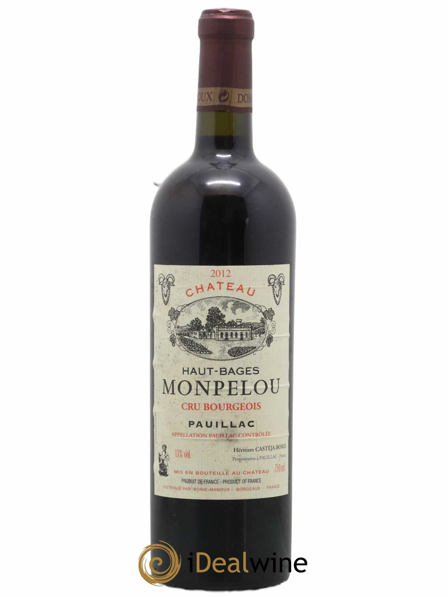 Château Haut Bages Monpelou Cru Bourgeois 2012 - Lot de 1 bouteille - 0