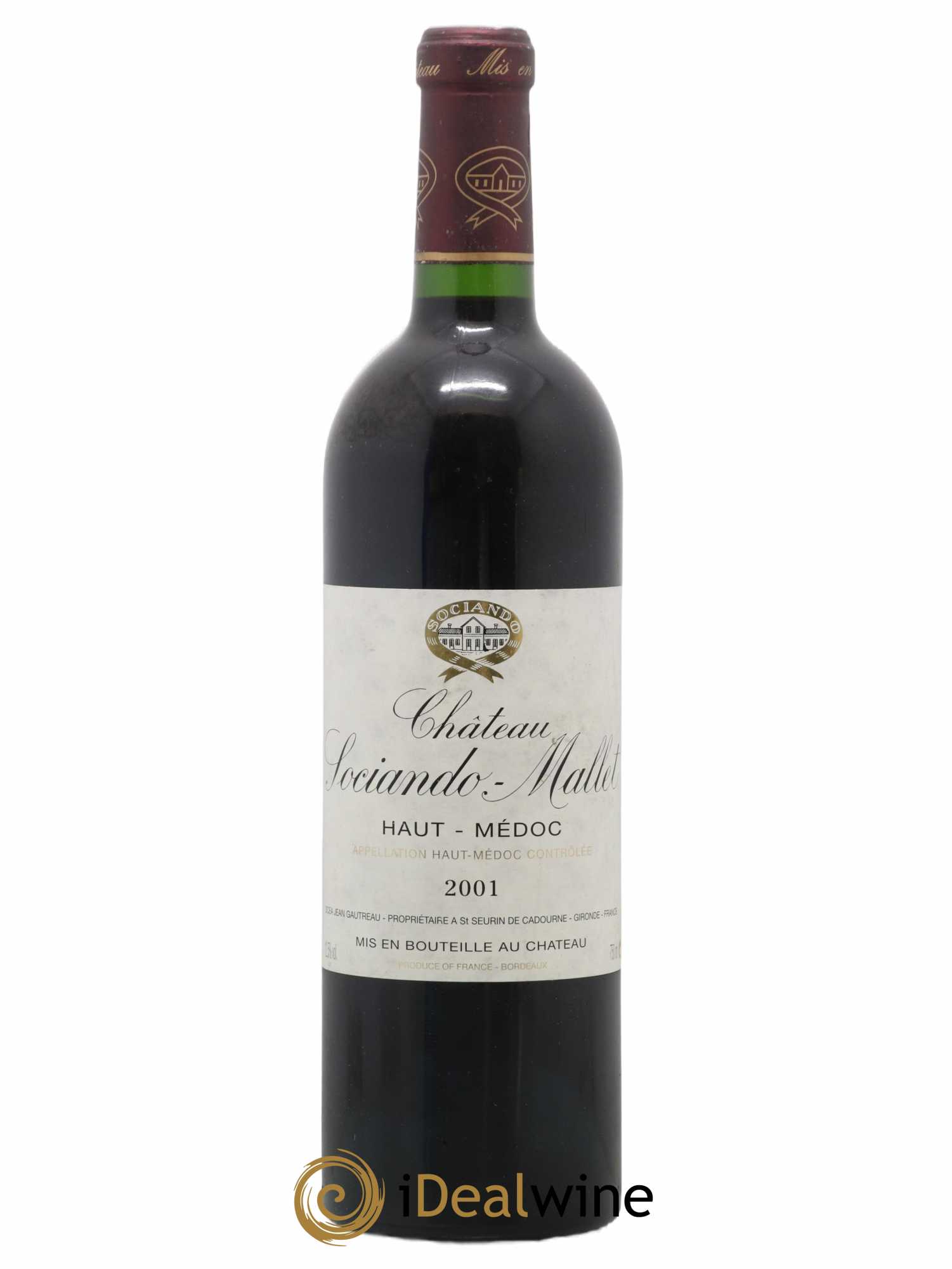 Château Sociando Mallet 2001 - Lot of 1 bottle - 0