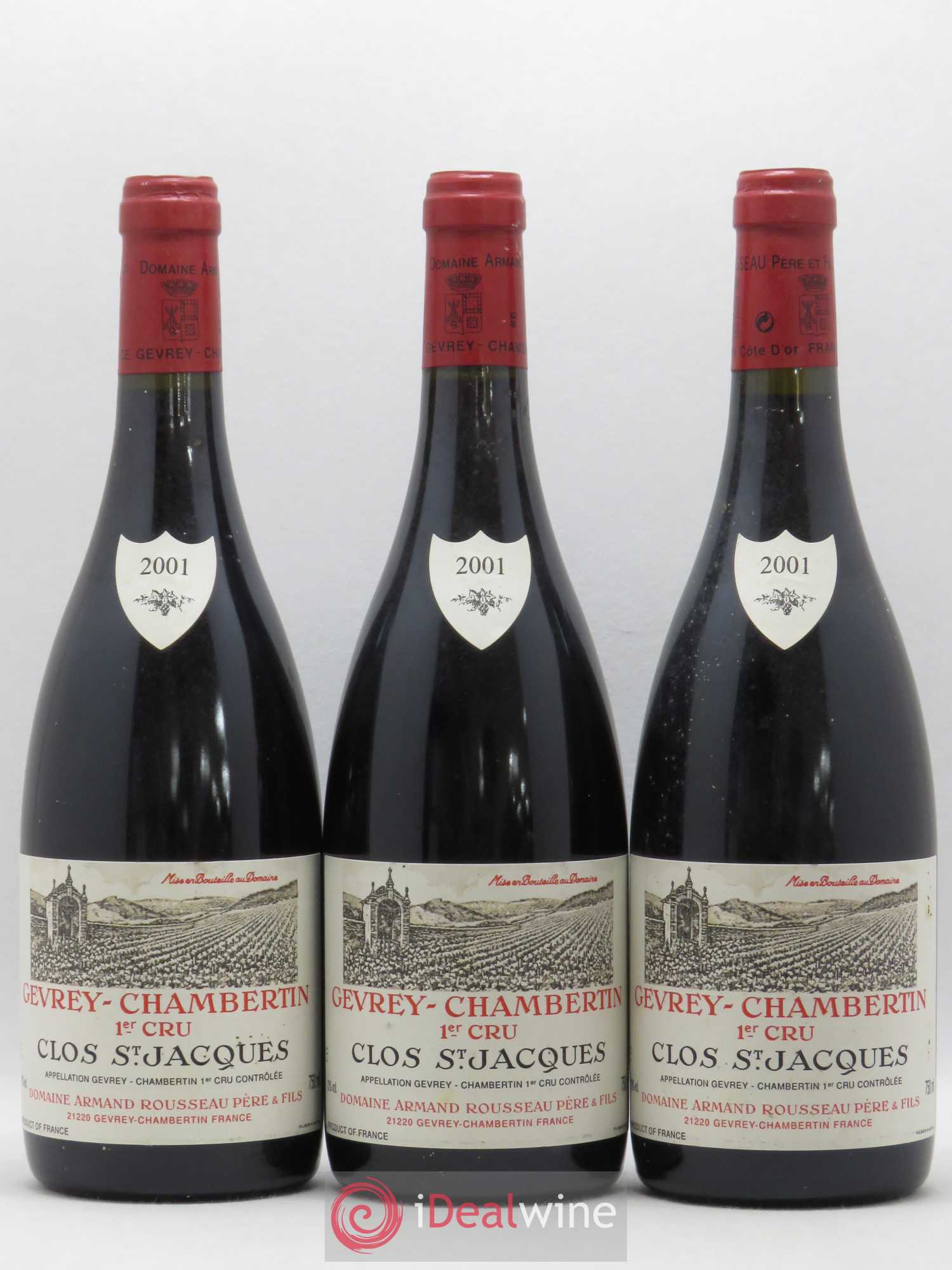 Gevrey-Chambertin 1er Cru Clos Saint-Jacques Armand Rousseau (Domaine) 2001 - Lot de 3 bouteilles - 0