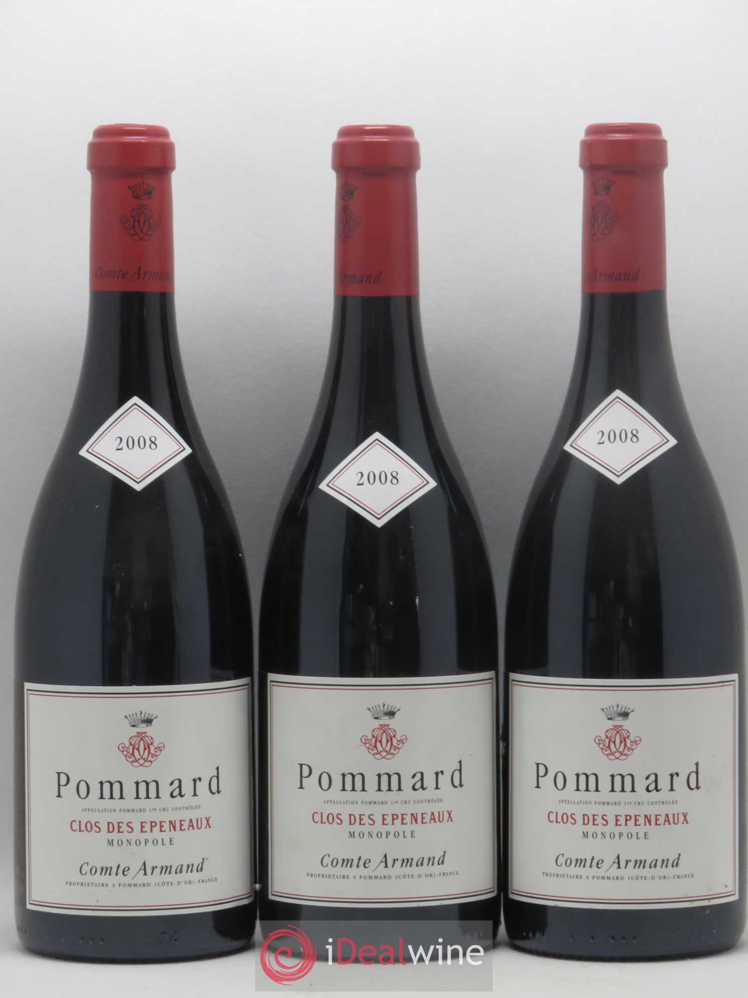 Pommard 1er Cru Clos des Epeneaux Comte Armand 2008 - Lot de 3 bouteilles - 0