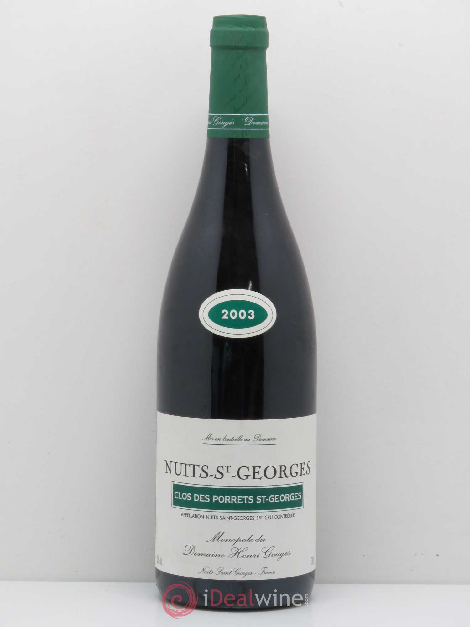 Nuits-Saint-Georges 1er Cru Clos des Porrets St Georges Henri Gouges 2003 - Posten von 1 Flasche - 0