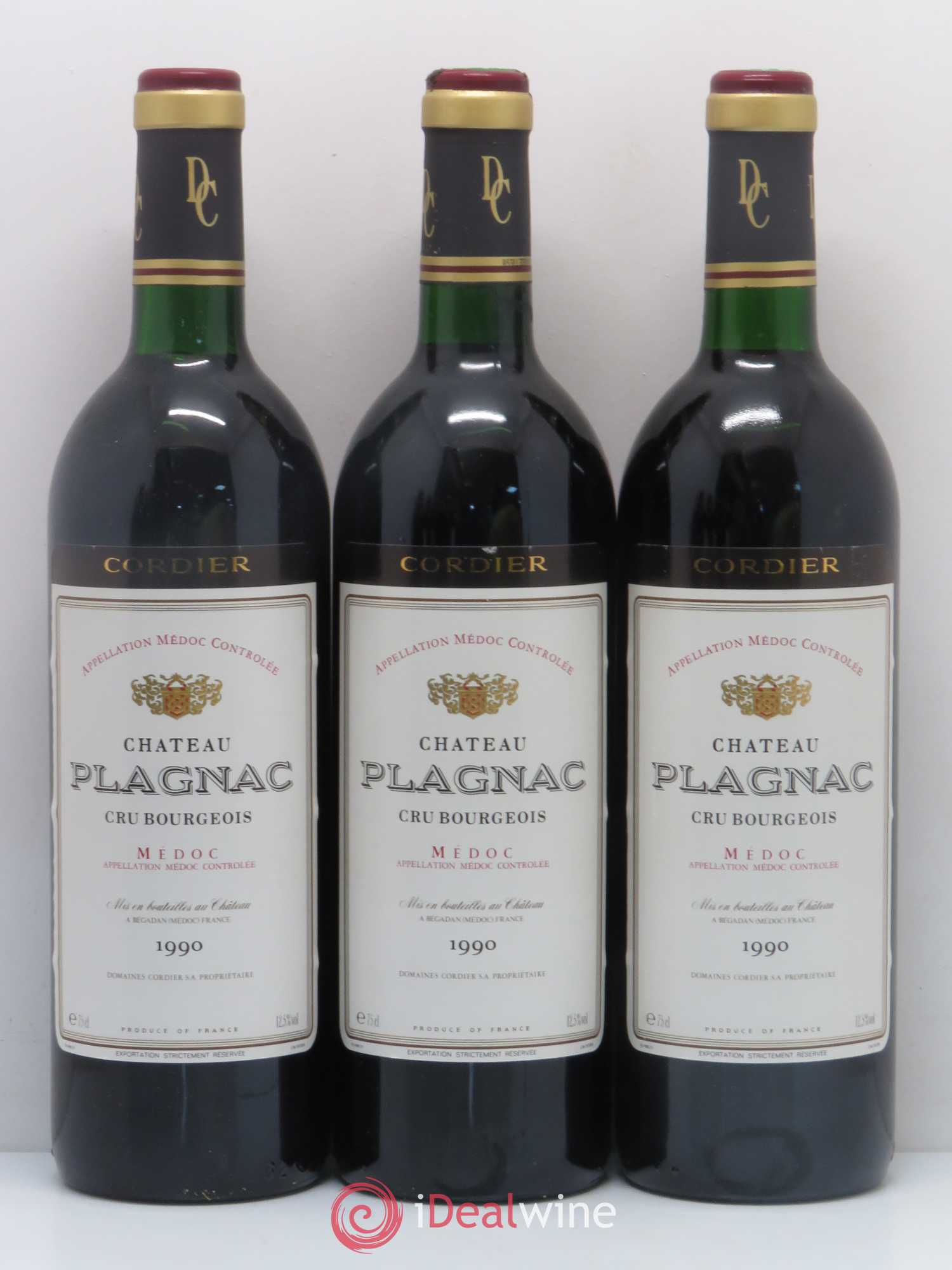 Château Plagnac Cru Bourgeois 1990 - Lot de 12 bouteilles - 1