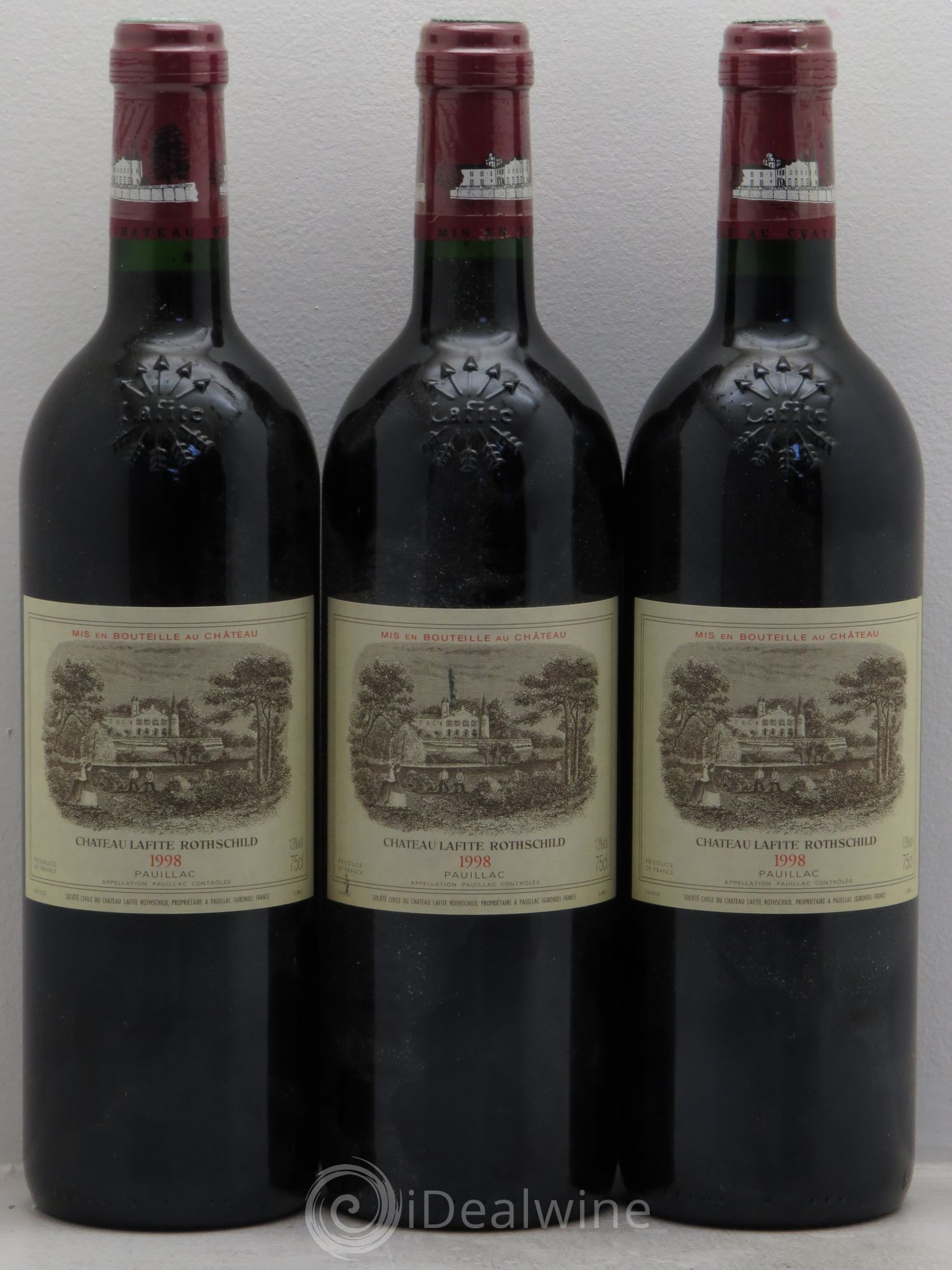 Château Lafite Rothschild 1er Grand Cru Classé 1998 - Lot de 3 bouteilles - 0