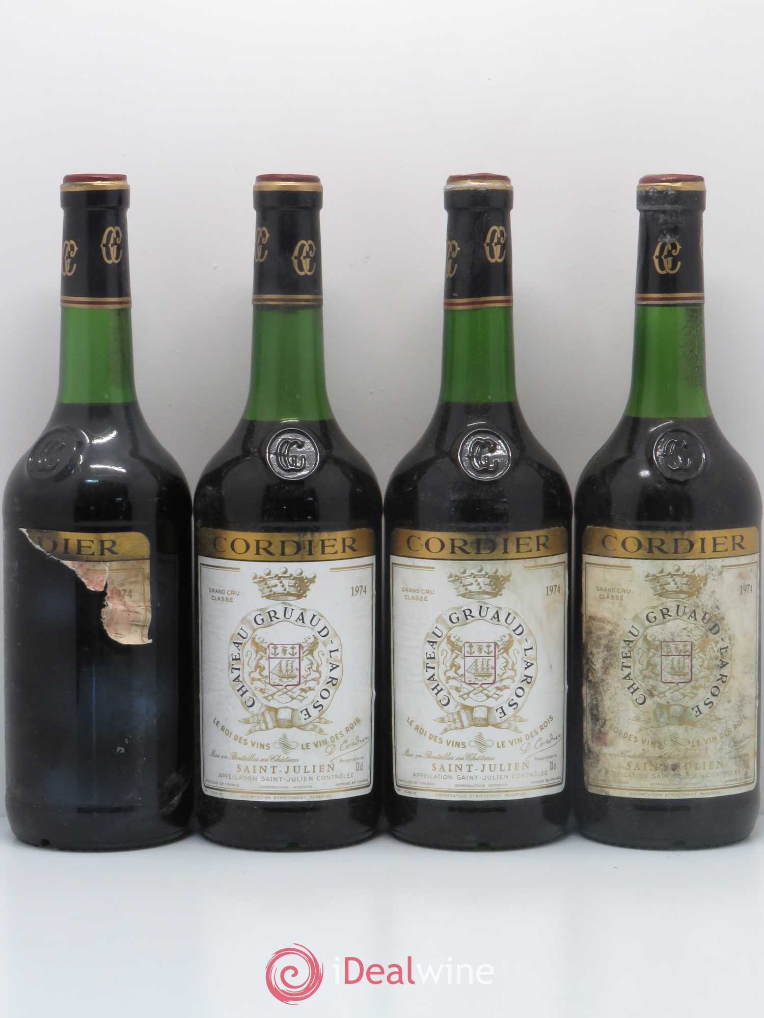 Château Gruaud Larose 2ème Grand Cru Classé 1974 - Lot de 4 bouteilles - 0