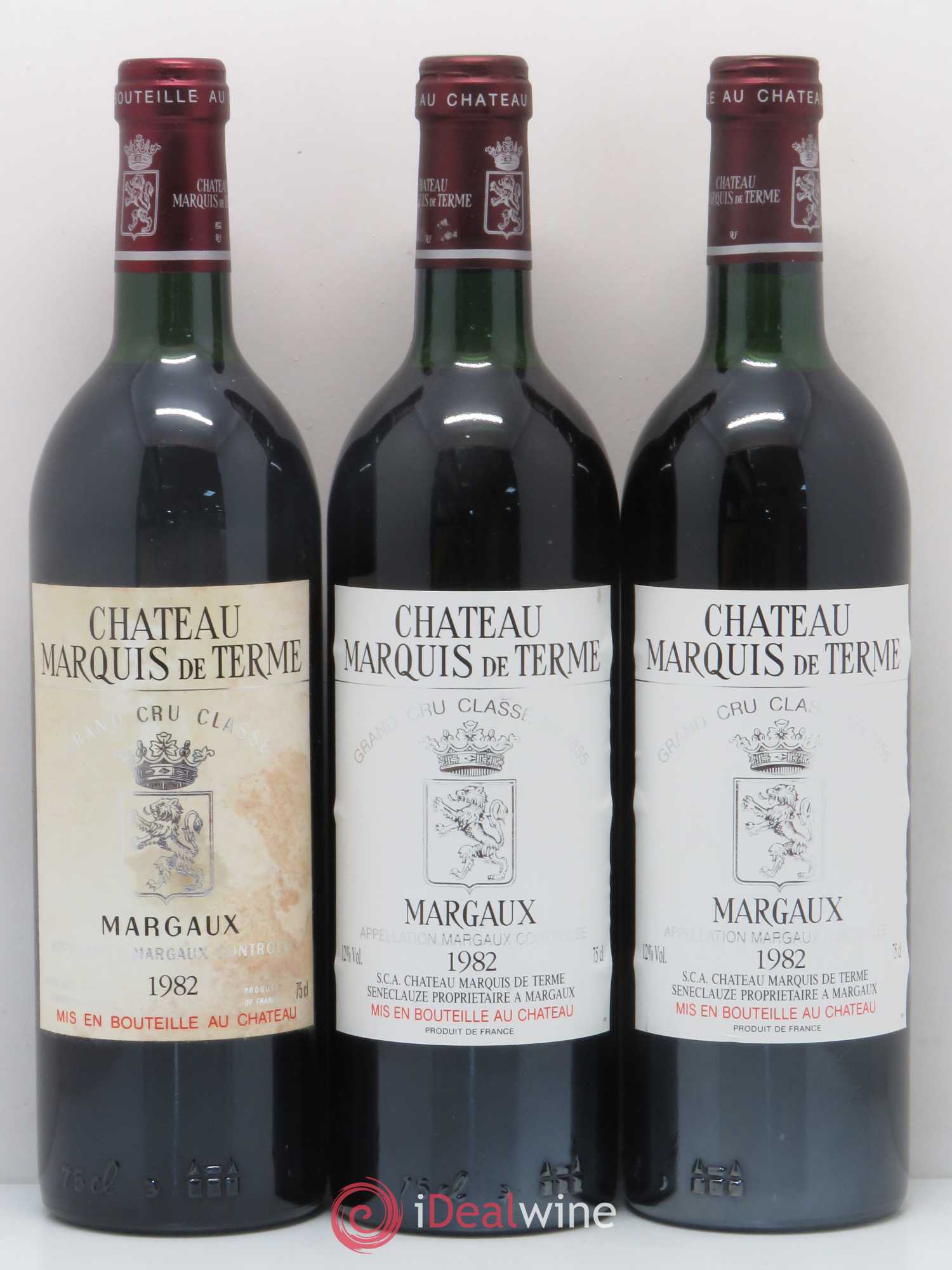 Château Marquis de Terme 4ème Grand Cru Classé 1982 - Lot de 12 bouteilles - 1