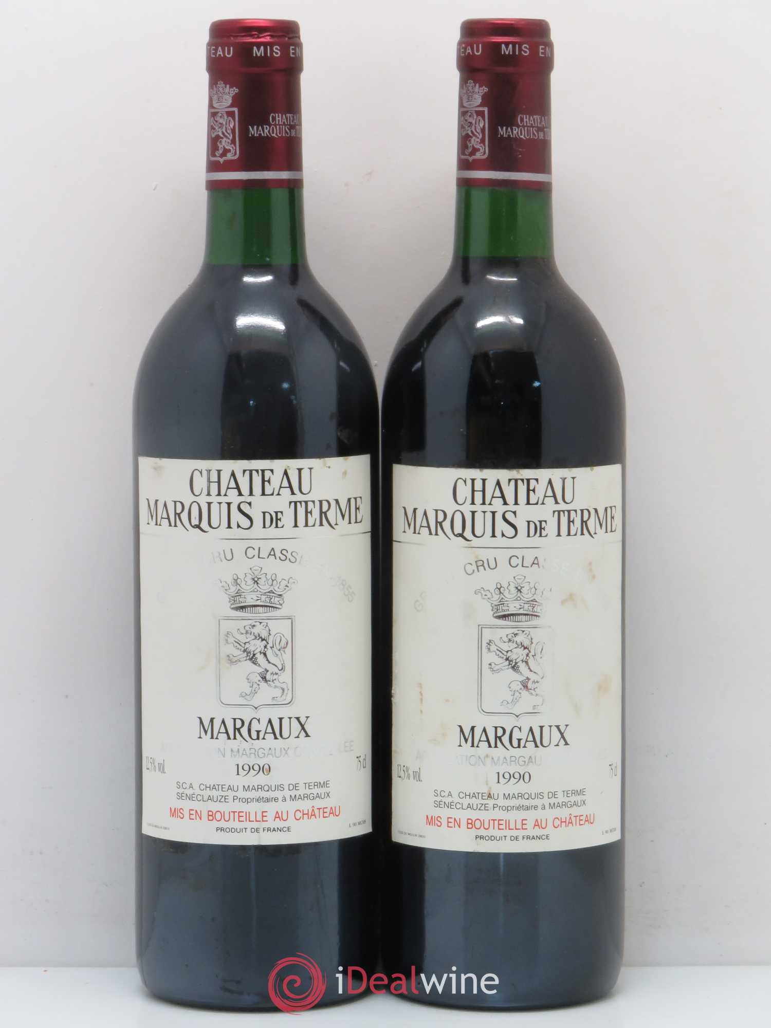 Château Marquis de Terme 4ème Grand Cru Classé 1990 - Lot de 2 bouteilles - 0