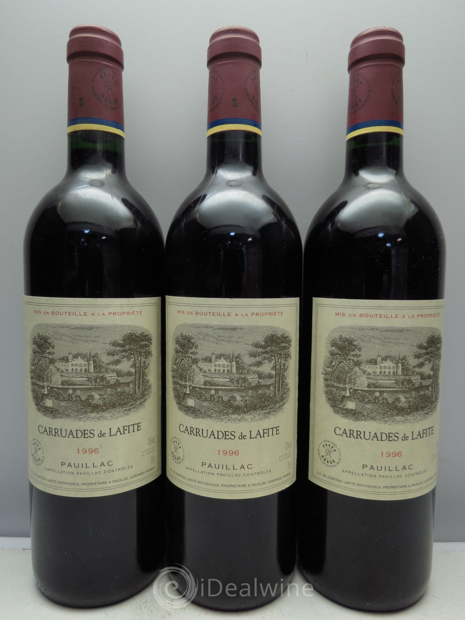 Carruades de Lafite Rothschild Second Vin 1996 - Lot de 3 bouteilles - 0