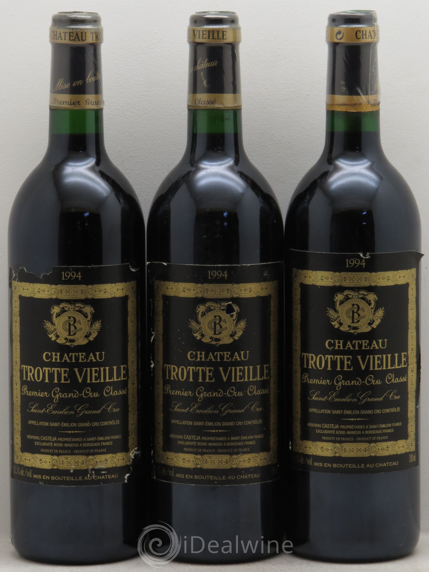 Château Trotte Vieille 1er Grand Cru Classé B 1994 - Lot de 3 bouteilles - 0