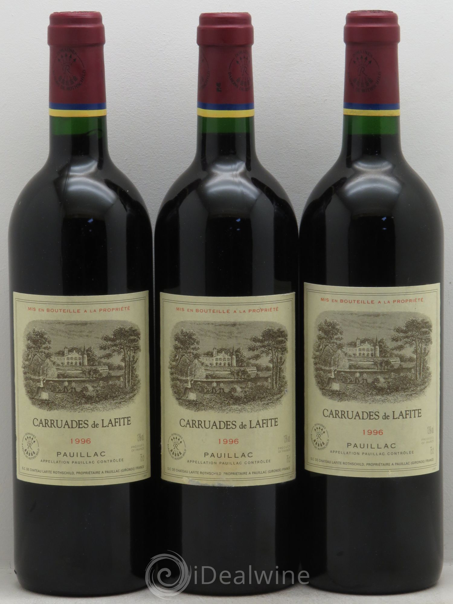 Carruades de Lafite Rothschild Second Vin 1996 - Lot de 3 bouteilles - 0
