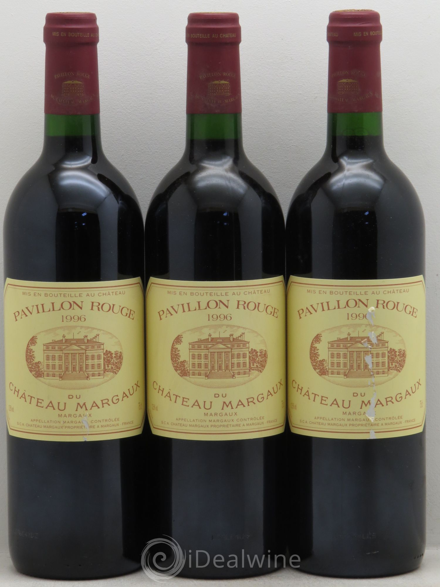 Pavillon Rouge du Château Margaux Second Vin 1996 - Lot de 3 bouteilles - 0