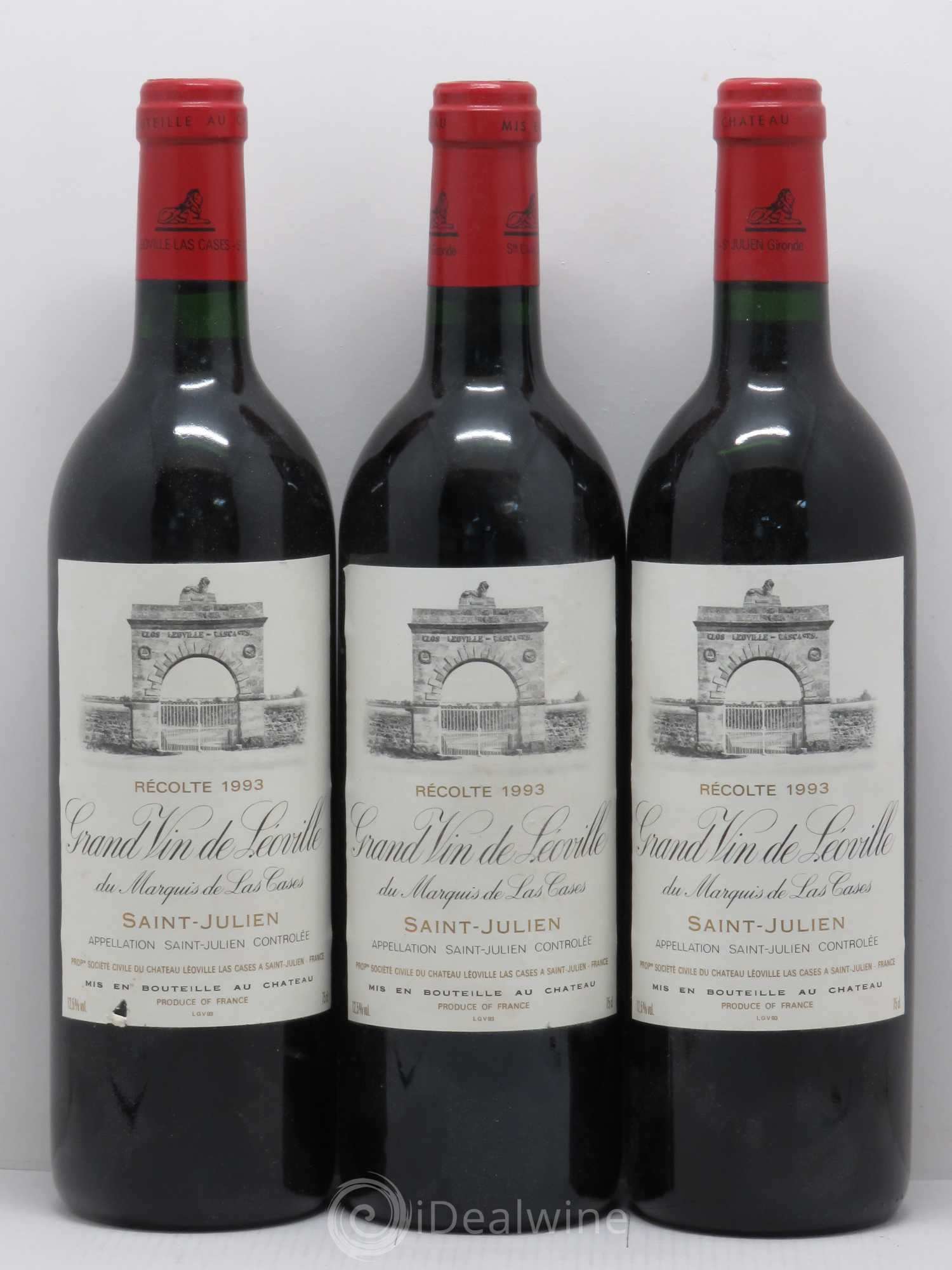Château Léoville Las Cases 2ème Grand Cru Classé 1993 - Lot de 3 bouteilles - 0