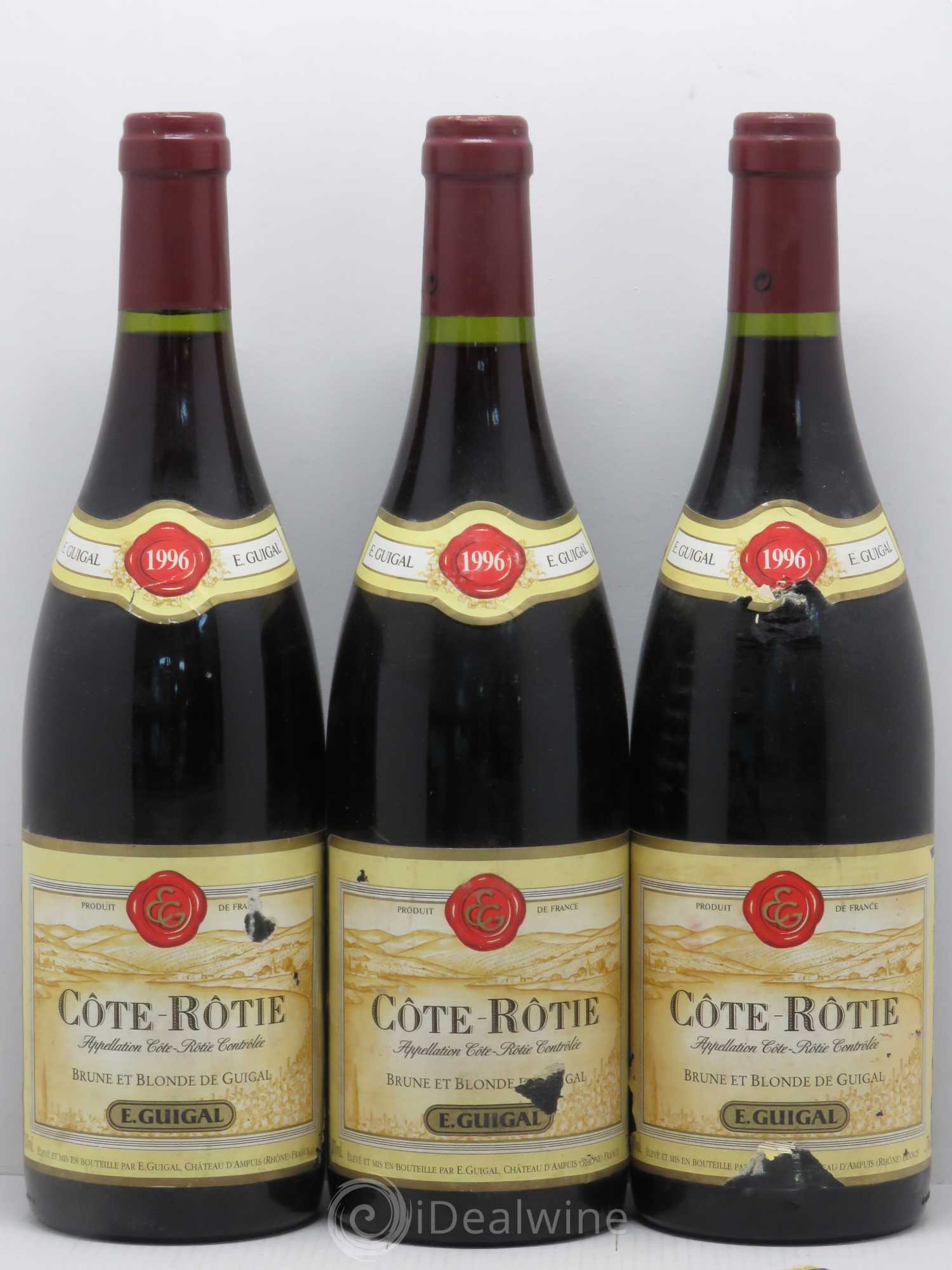 Côte-Rôtie Côtes Brune et Blonde Guigal 1996 - Lot de 3 bouteilles - 0