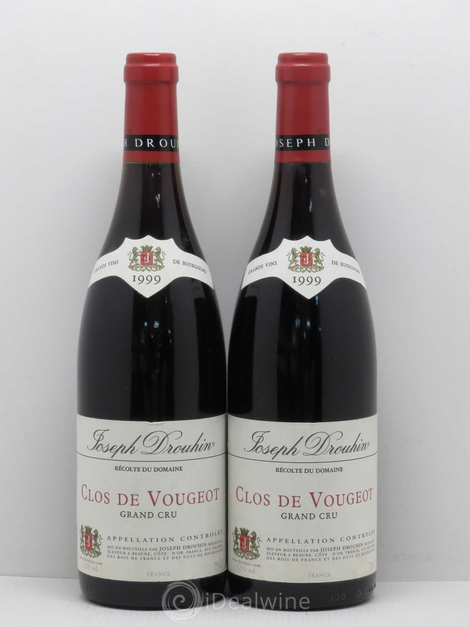 Clos de Vougeot Grand Cru Joseph Drouhin 1999 - Lot de 2 bouteilles - 0