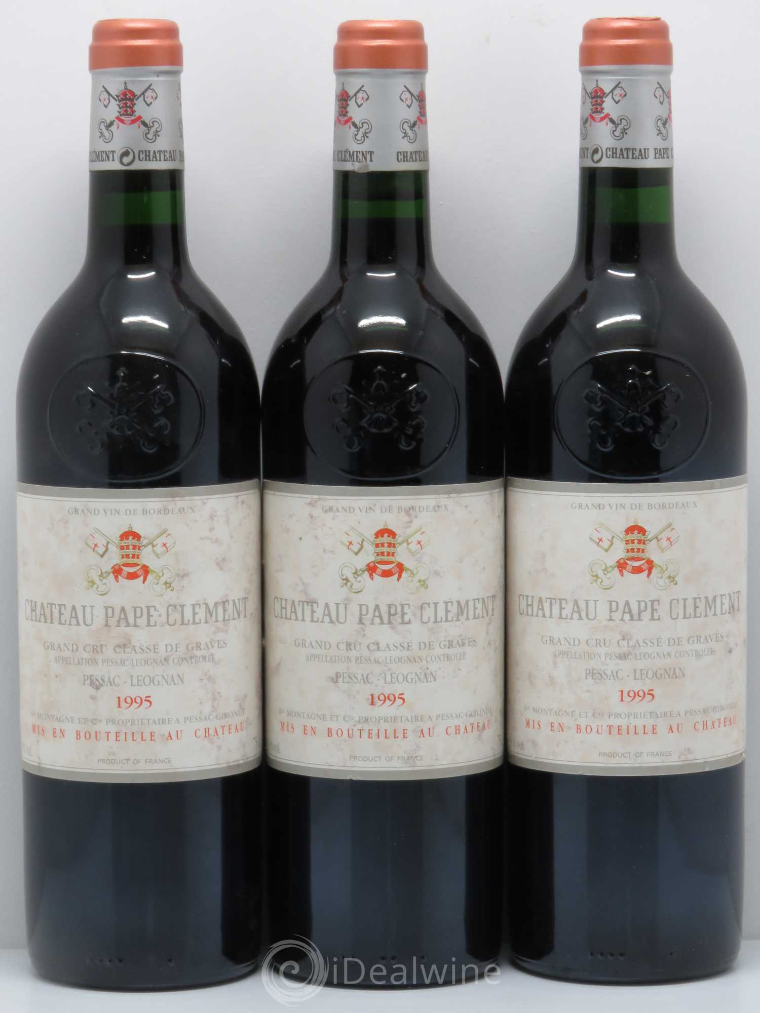 Château Pape Clément Cru Classé de Graves 1995 - Lot de 3 bouteilles - 0