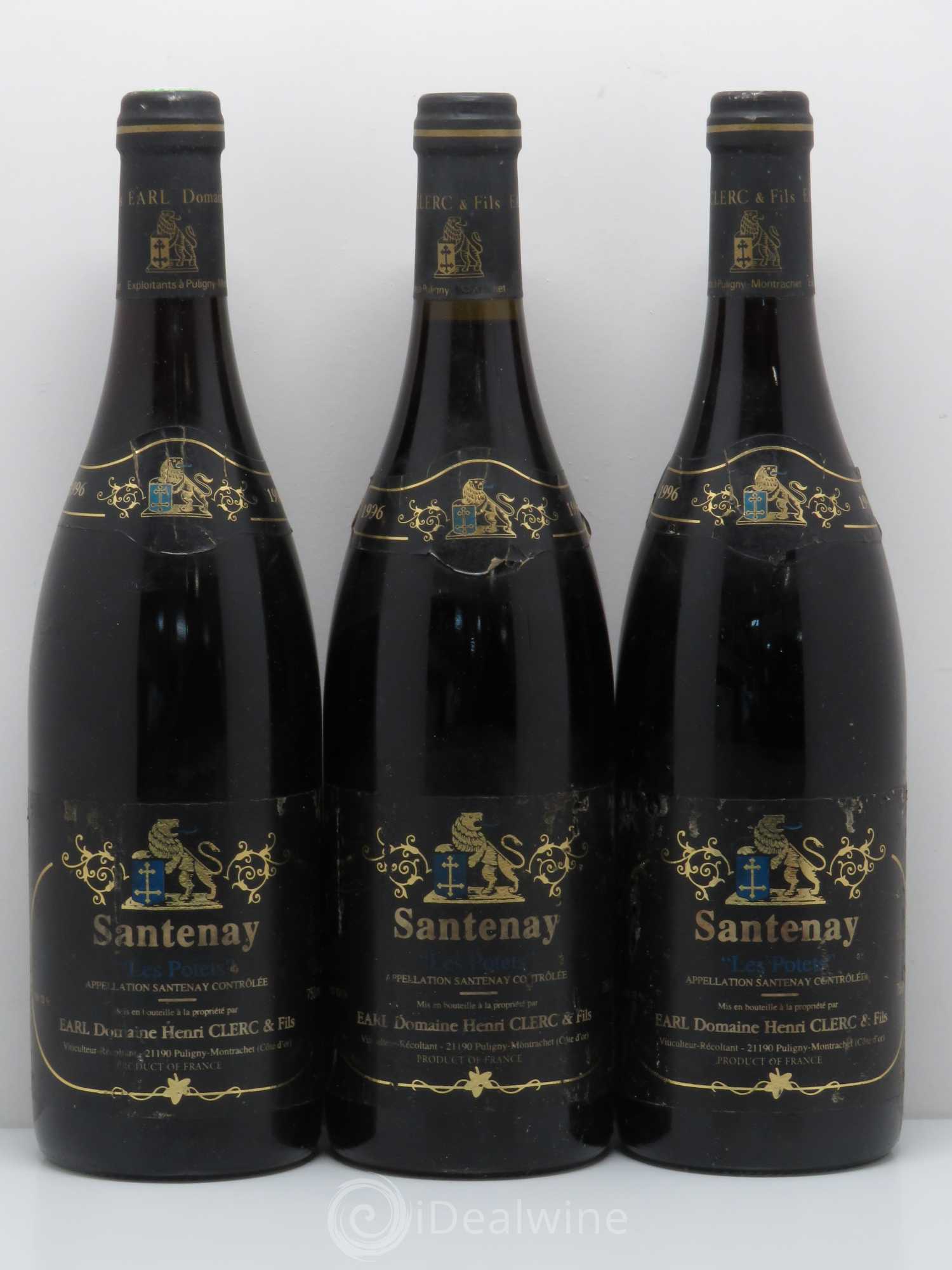 Santenay Les Potets Henri Clerc 1996 - Posten von 3 Flaschen - 0