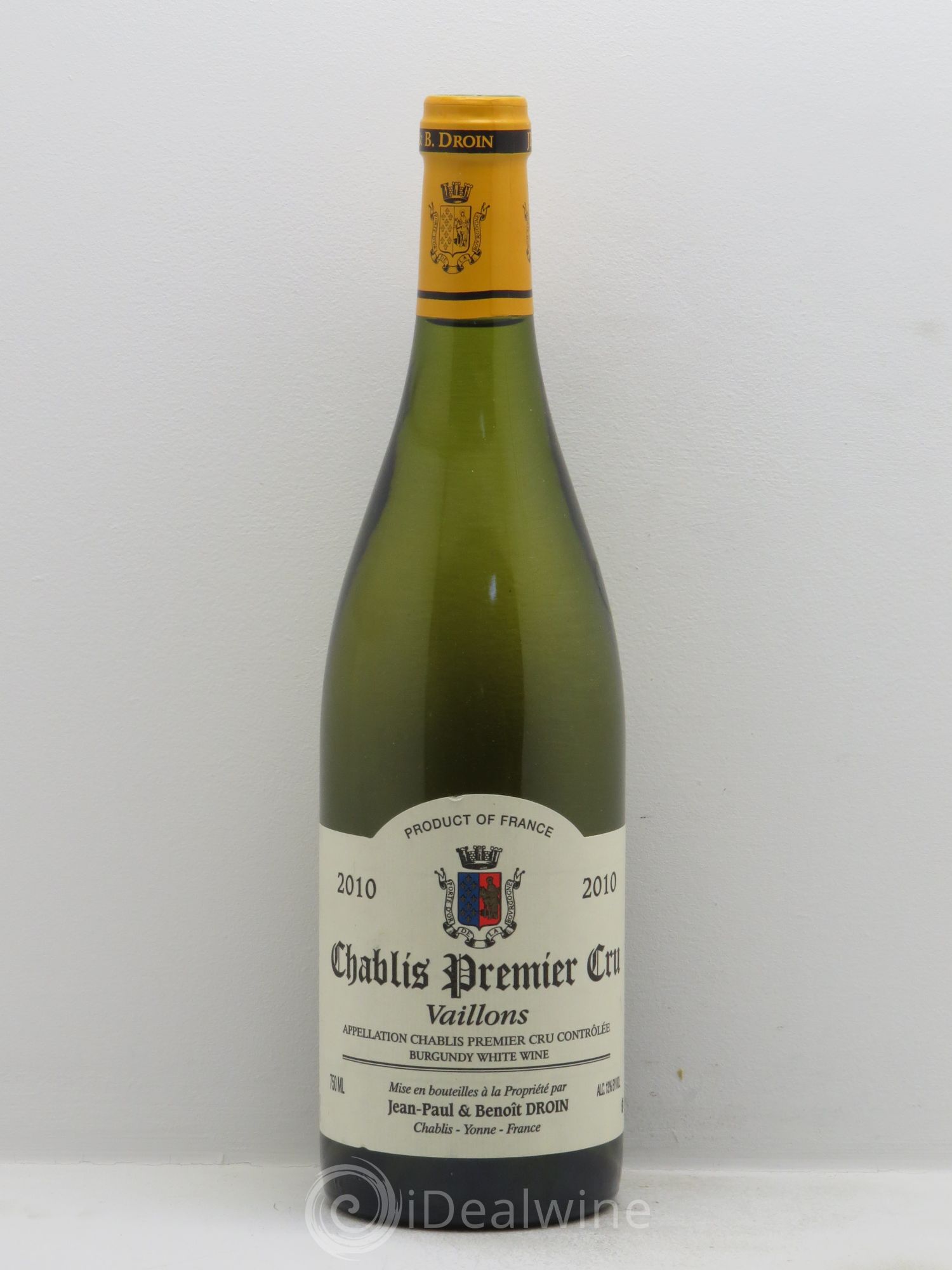 Chablis 1er Cru Vaillons Jean-Paul & Benoît Droin (Domaine) 2010 - Lot de 1 bouteille - 0