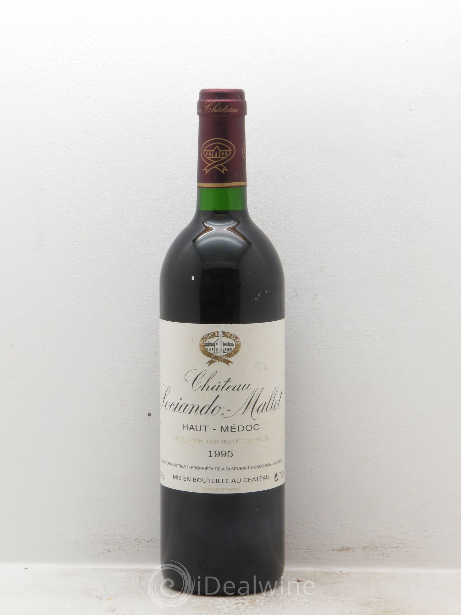 Château Sociando Mallet 1995 - Lot de 1 bouteille - 0