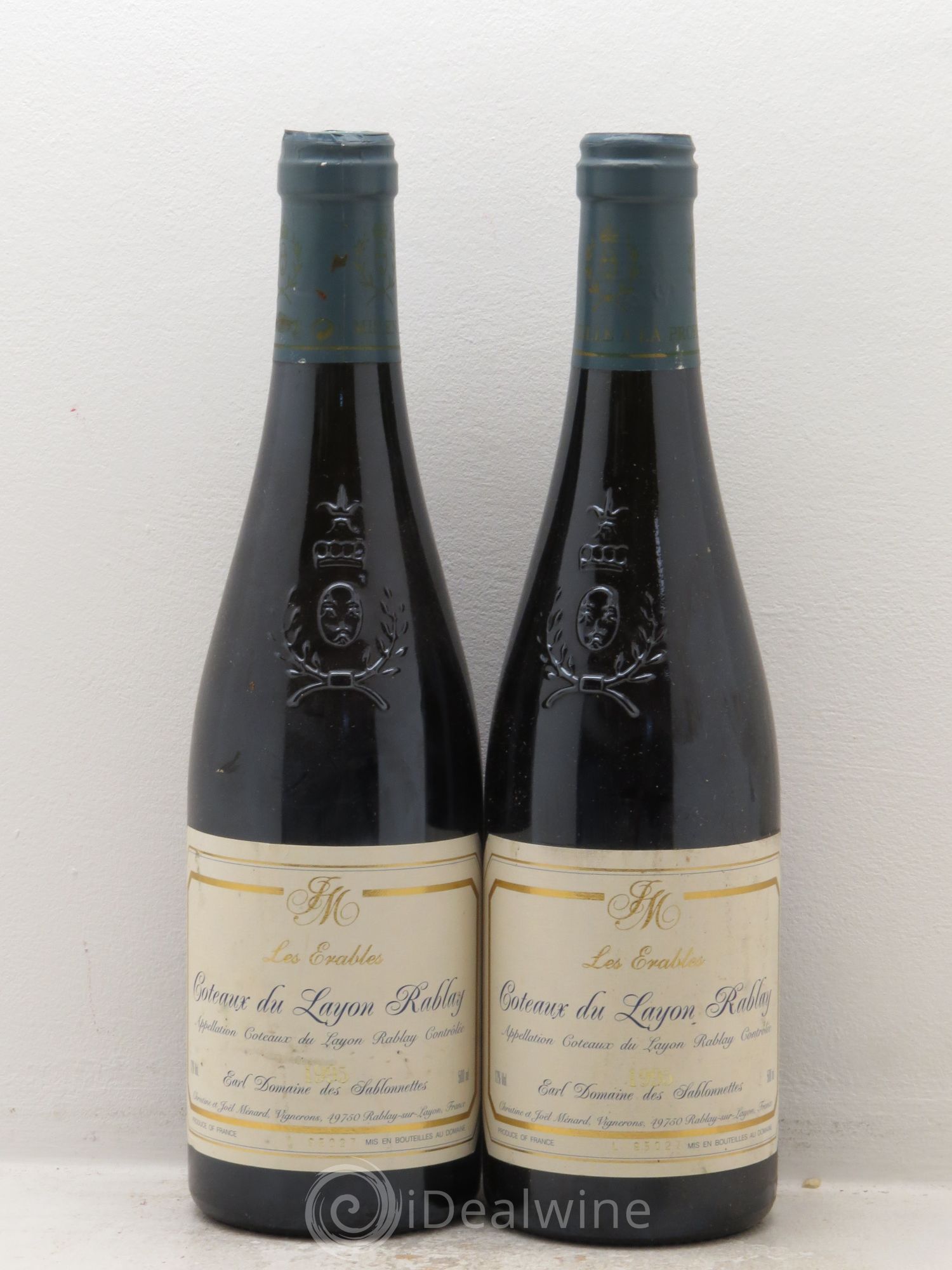 Coteaux du Layon Rablay Les Erables Domaine des Sablonnettes 1995 - Lotto di 2 bottiglie - 0