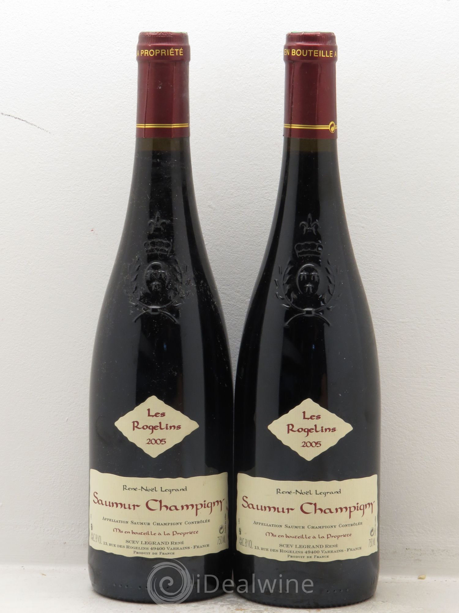 Saumur-Champigny Les Rogelins Clotilde Legrand (anciennement René-Noël Legrand) 2005 - Lot de 2 bouteilles - 0