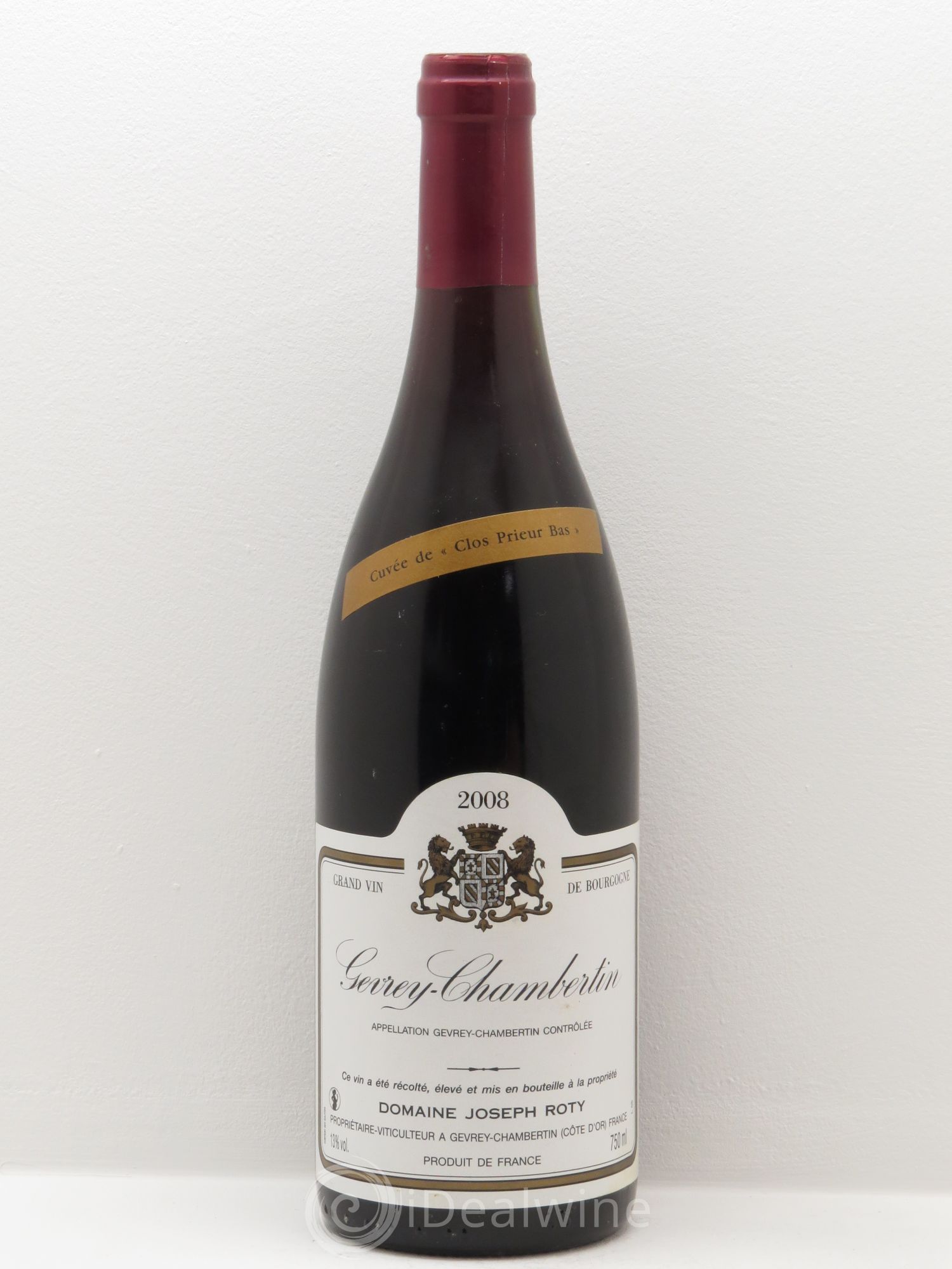 Gevrey-Chambertin Clos du Prieur Bas - Joseph Roty 2008 - Lot de 1 bouteille - 0