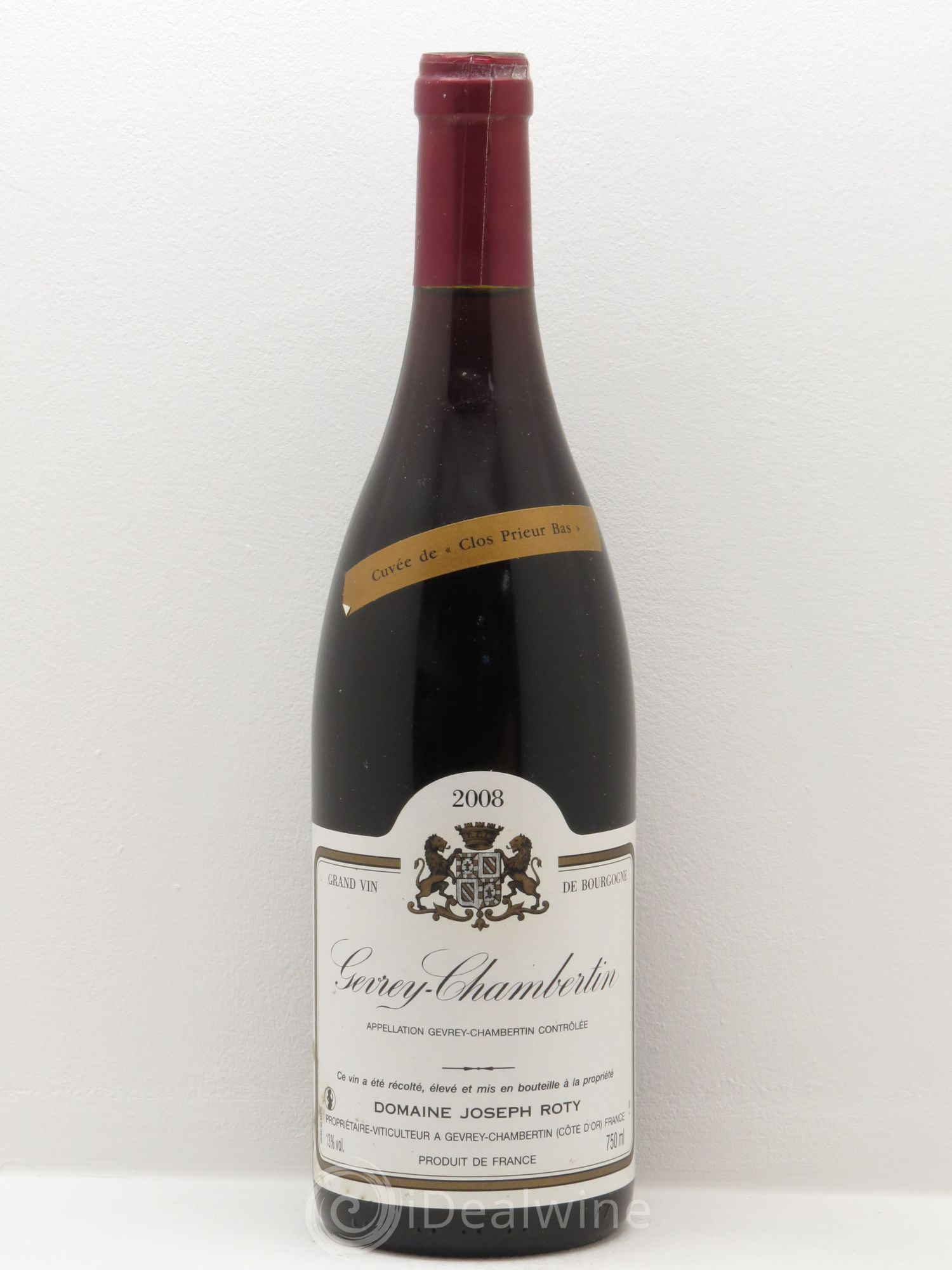 Gevrey-Chambertin Clos Prieur Bas - Joseph Roty 2008 - Lot de 1 bouteille - 0
