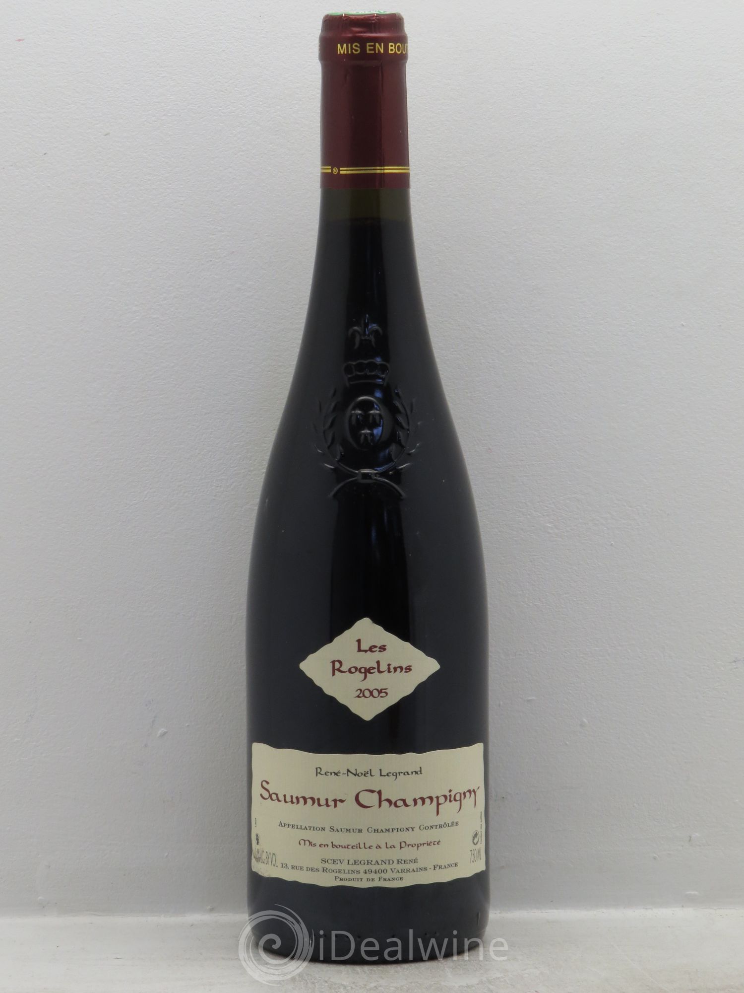 Saumur-Champigny Les Rogelins Clotilde Legrand (anciennement René-Noël Legrand) 2005 - Lot de 1 bouteille - 0