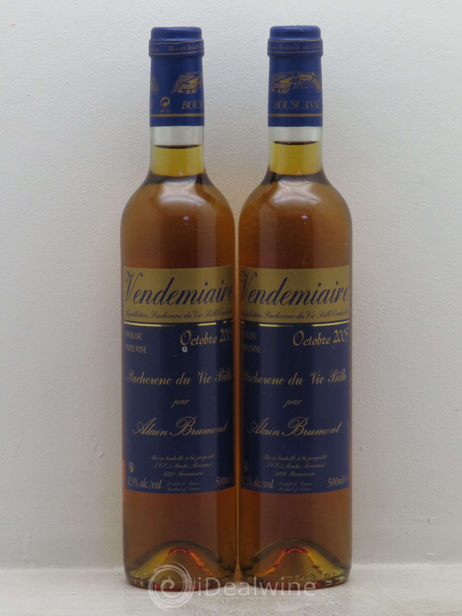 Pacherenc du Vic-Bilh Château Bouscassé Vendemiaire Alain Brumont Octobre 50 cl 2005 - Lotto di 2 bottiglie - 0