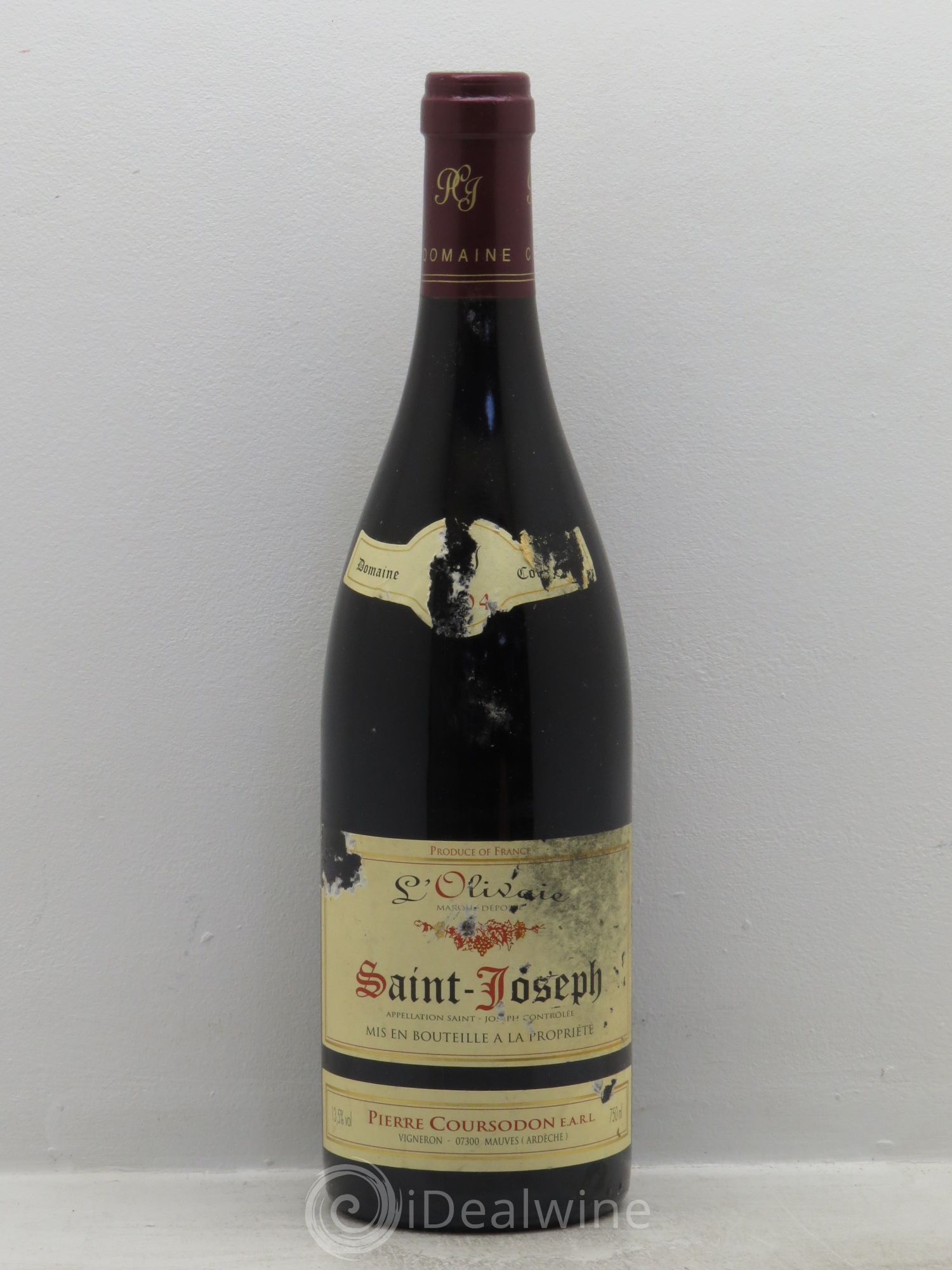 Saint-Joseph L'Olivaie Pierre et Jérôme Coursodon 2004 - Lot de 1 bouteille - 0