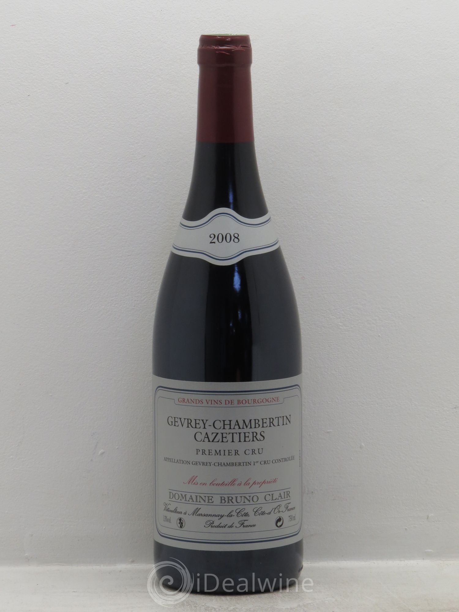 Gevrey-Chambertin 1er Cru Les Cazetiers Bruno Clair (Domaine) 2008 - Lot de 1 bouteille - 0