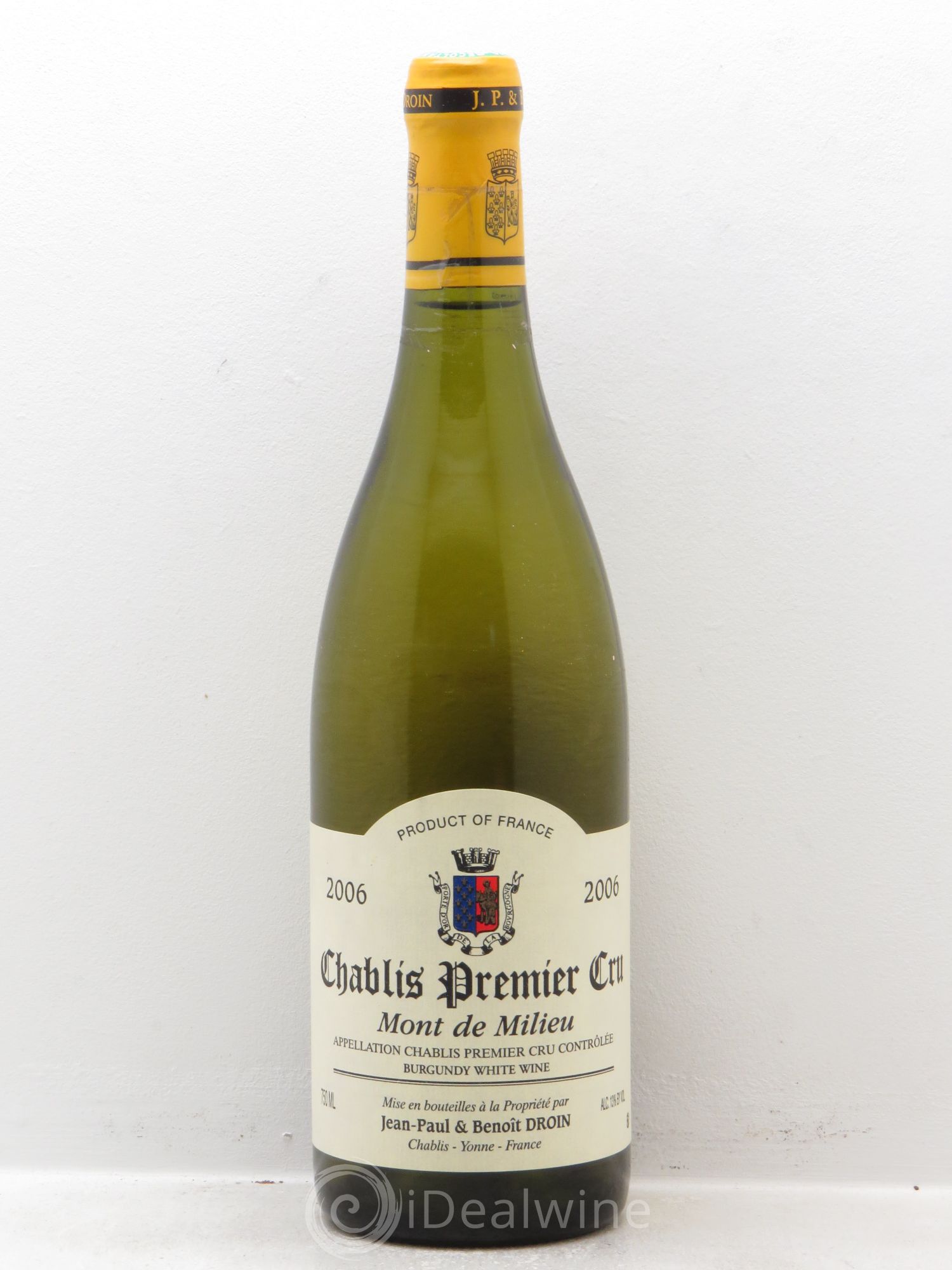 Chablis 1er Cru Mont de Milieu Jean-Paul & Benoît Droin (Domaine) 2006 - Lot de 1 bouteille - 0