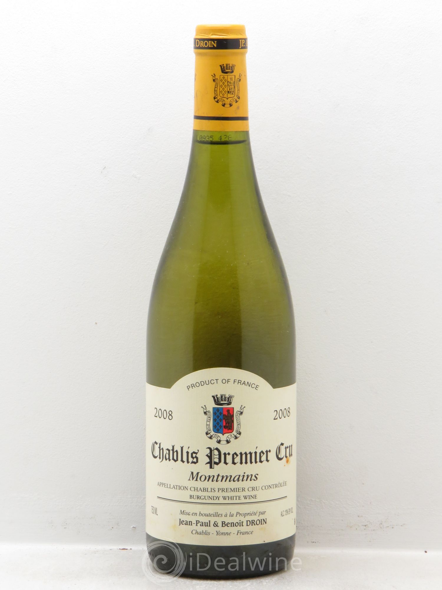 Chablis 1er Cru Montmains Jean-Paul & Benoît Droin (Domaine) 2008 - Lot de 1 bouteille - 0
