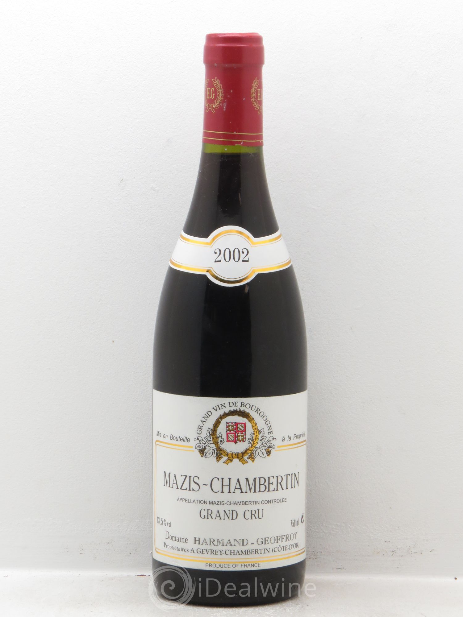 Mazis-Chambertin Grand Cru Domaine Harmand Geoffroy 2002 - Lot de 1 bouteille - 0