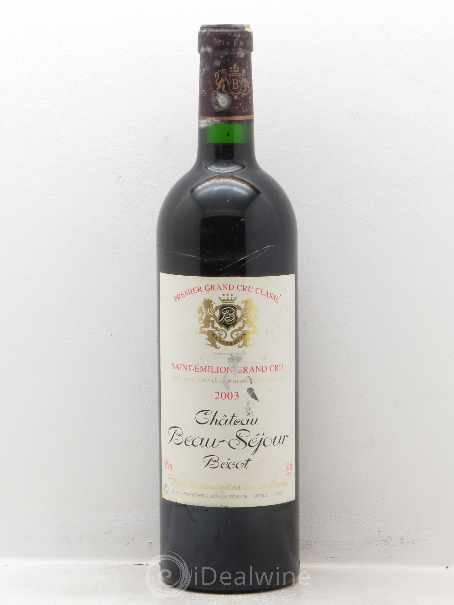 Château Beau-Séjour Bécot 1er Grand Cru Classé B 2003 - Lot de 1 bouteille - 0