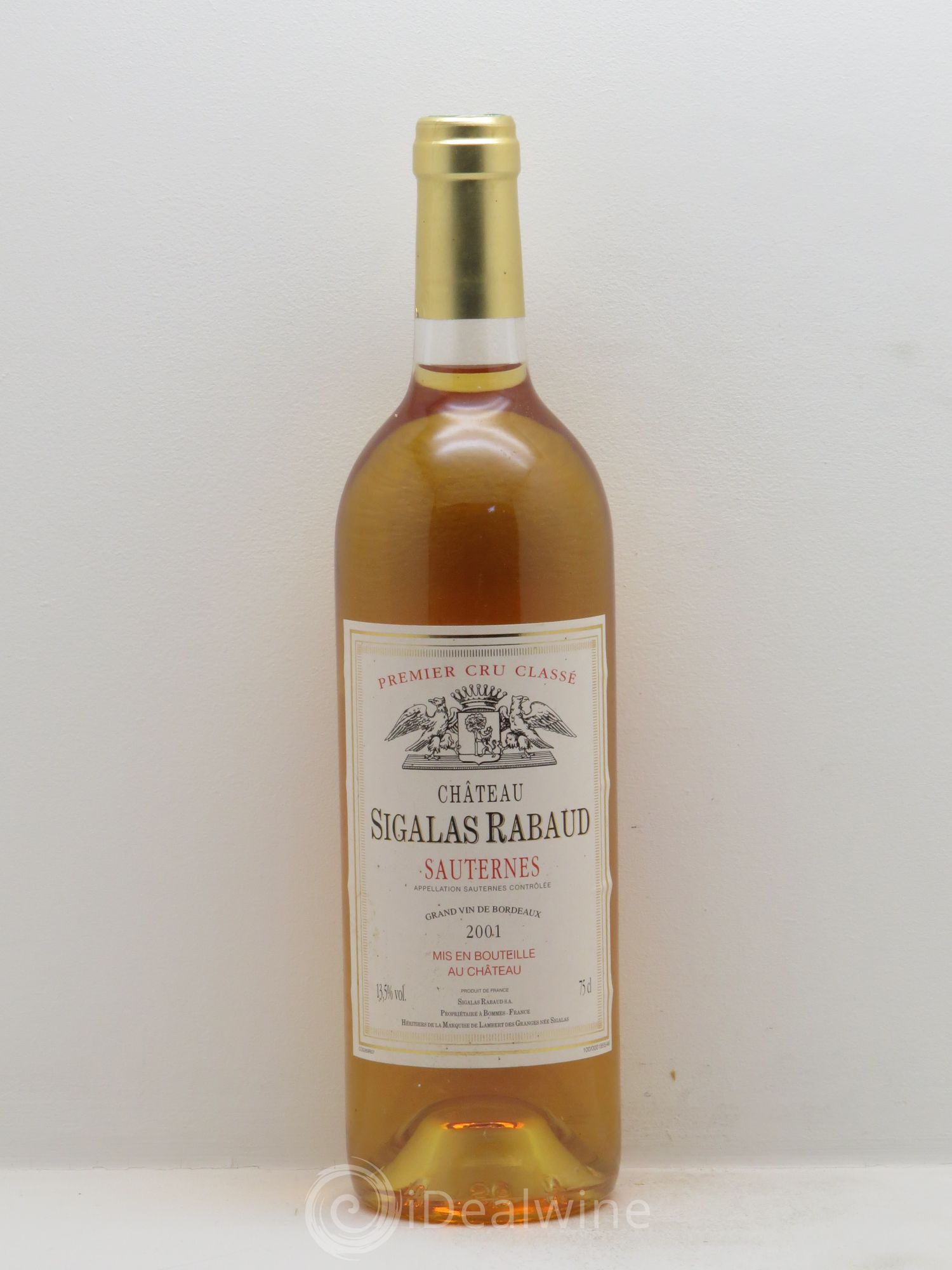Château Sigalas Rabaud 1er Grand Cru Classé 2001 - Posten von 1 Flasche - 0