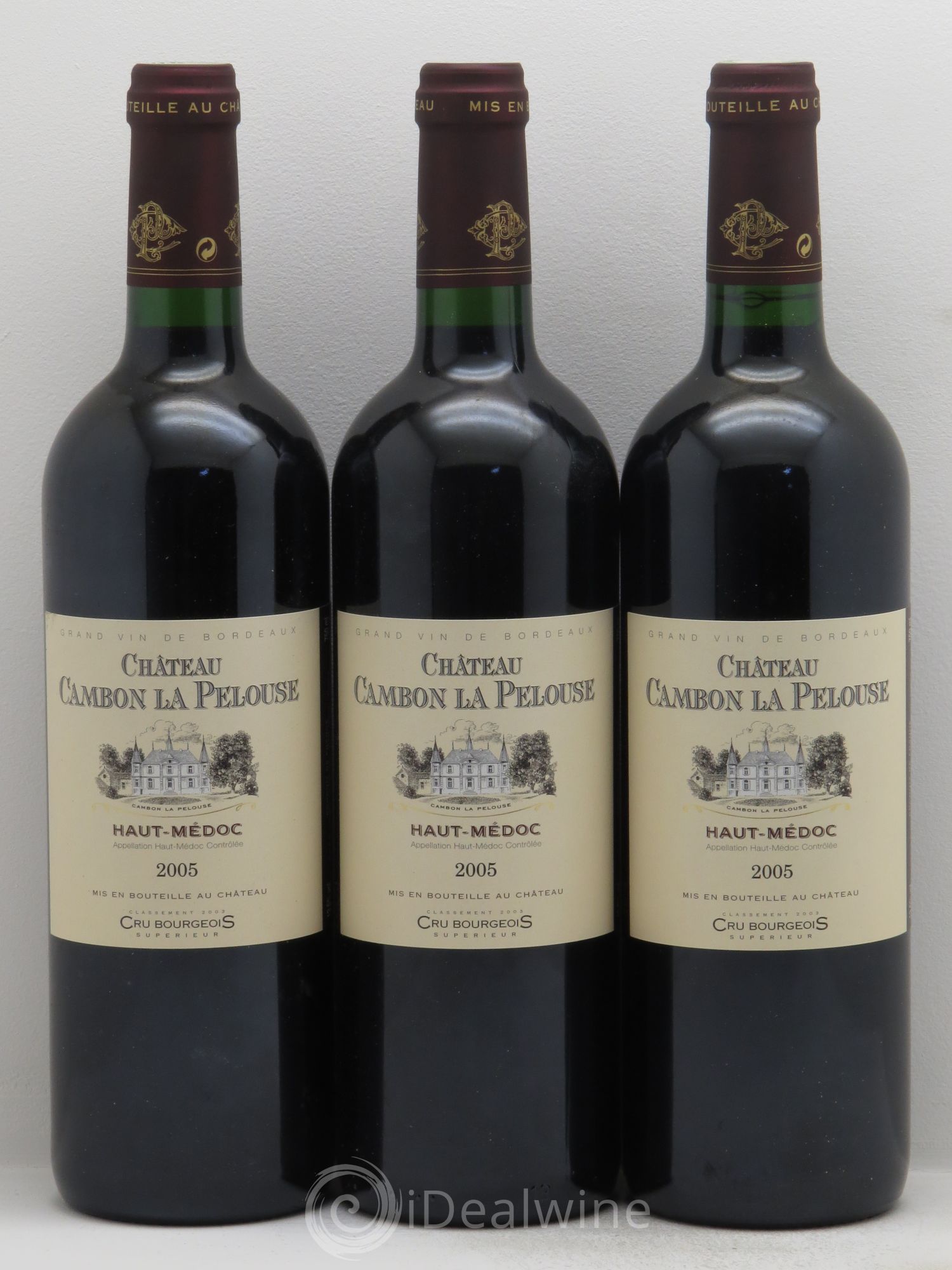 Château Cambon la Pelouse Cru Bourgeois 2005 - Lot de 3 bouteilles - 0