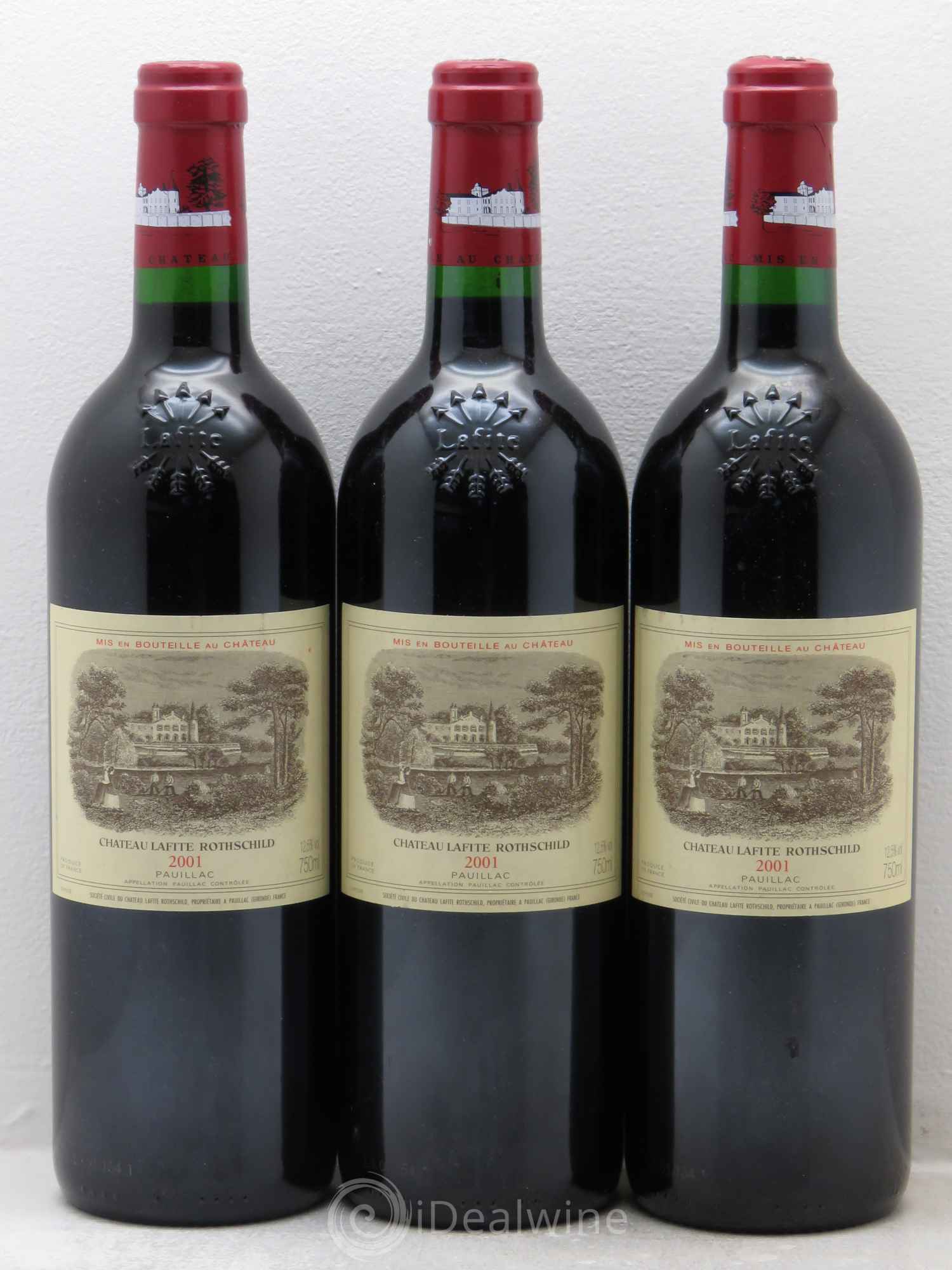 Château Lafite Rothschild 1er Grand Cru Classé 2001 - Lot de 3 bouteilles - 0