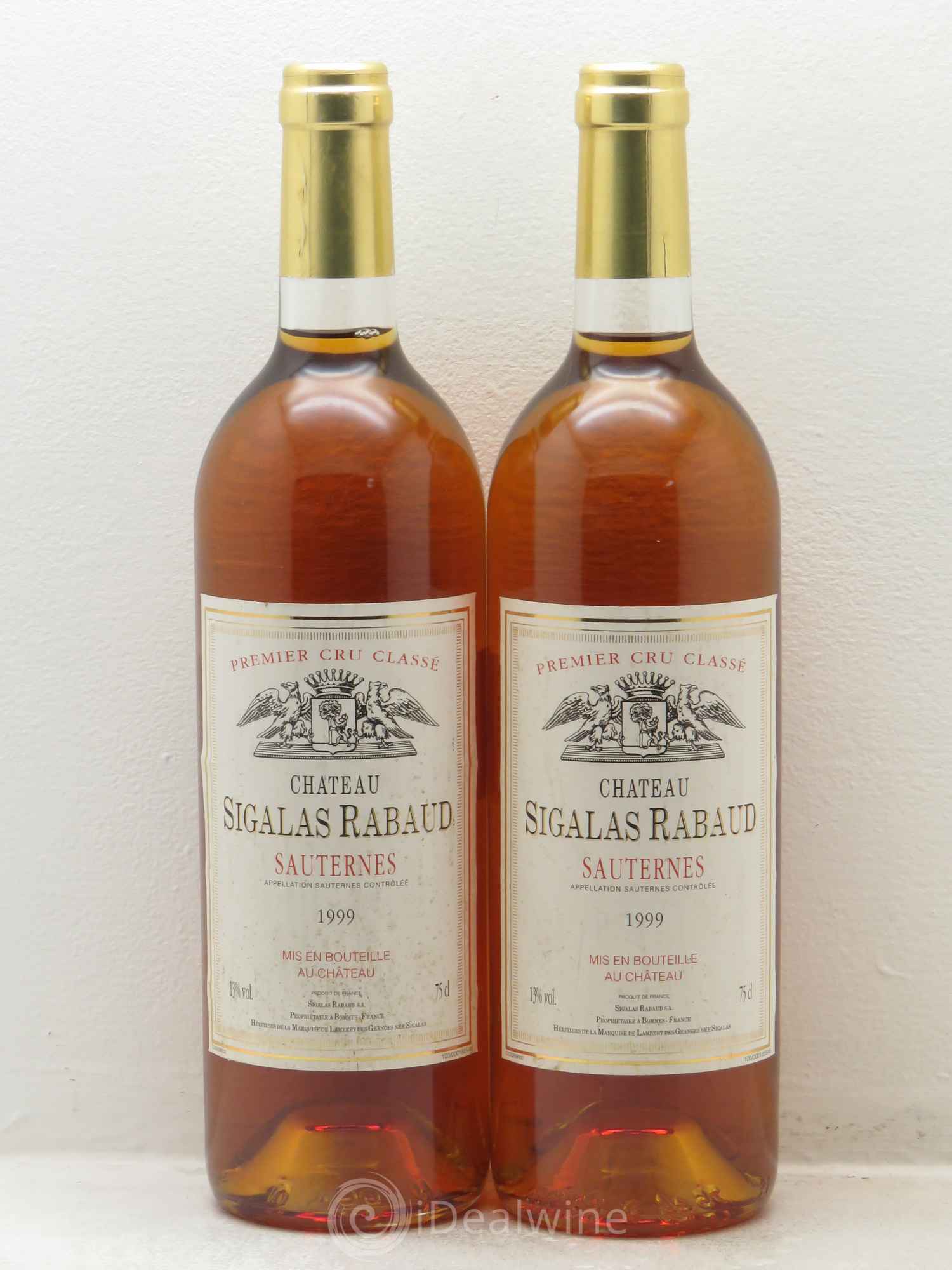 Château Sigalas Rabaud 1er Grand Cru Classé 1999 - Lotto di 2 bottiglie - 0