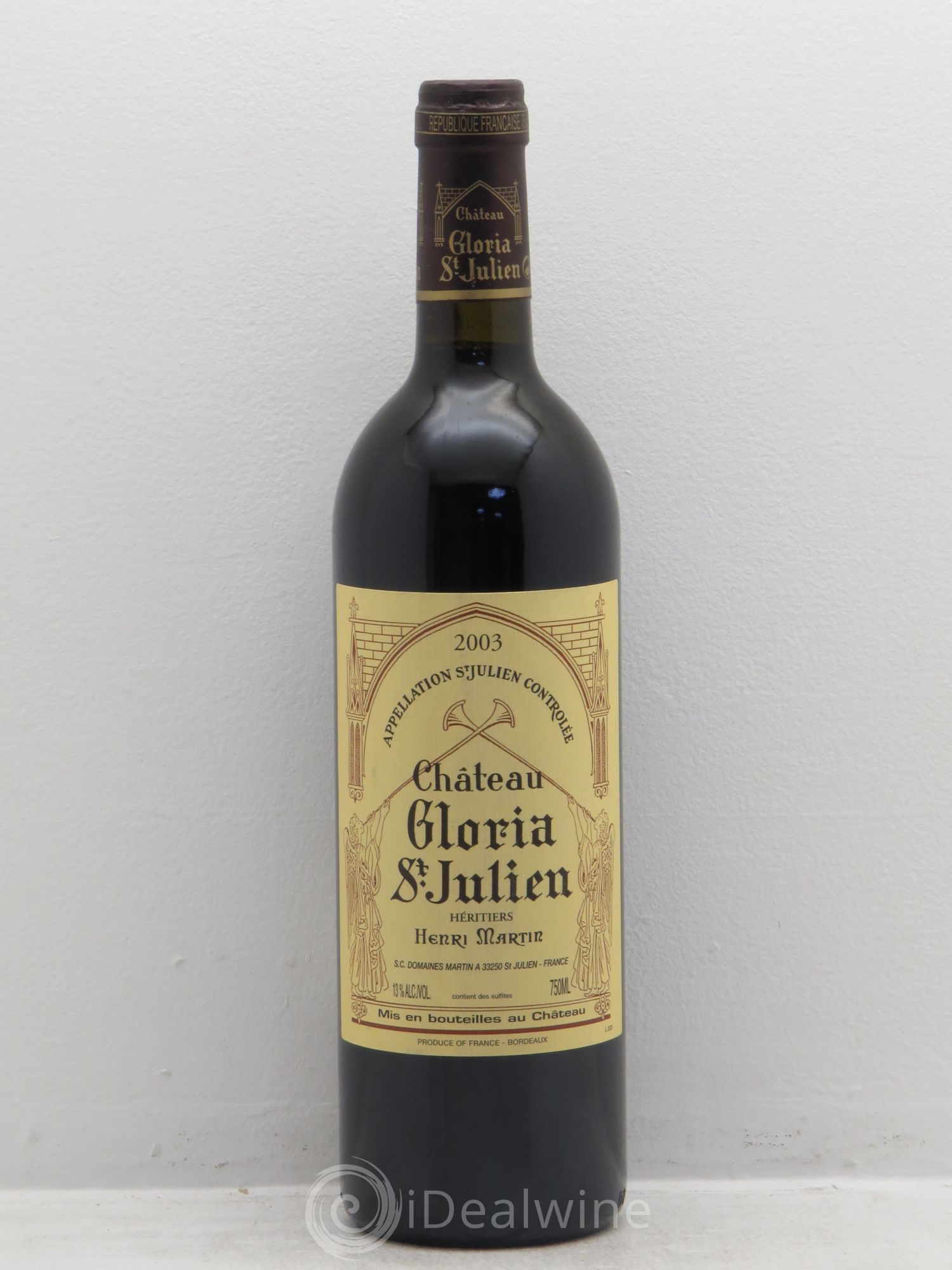 Château Gloria 2003 - Lot de 1 bouteille - 0