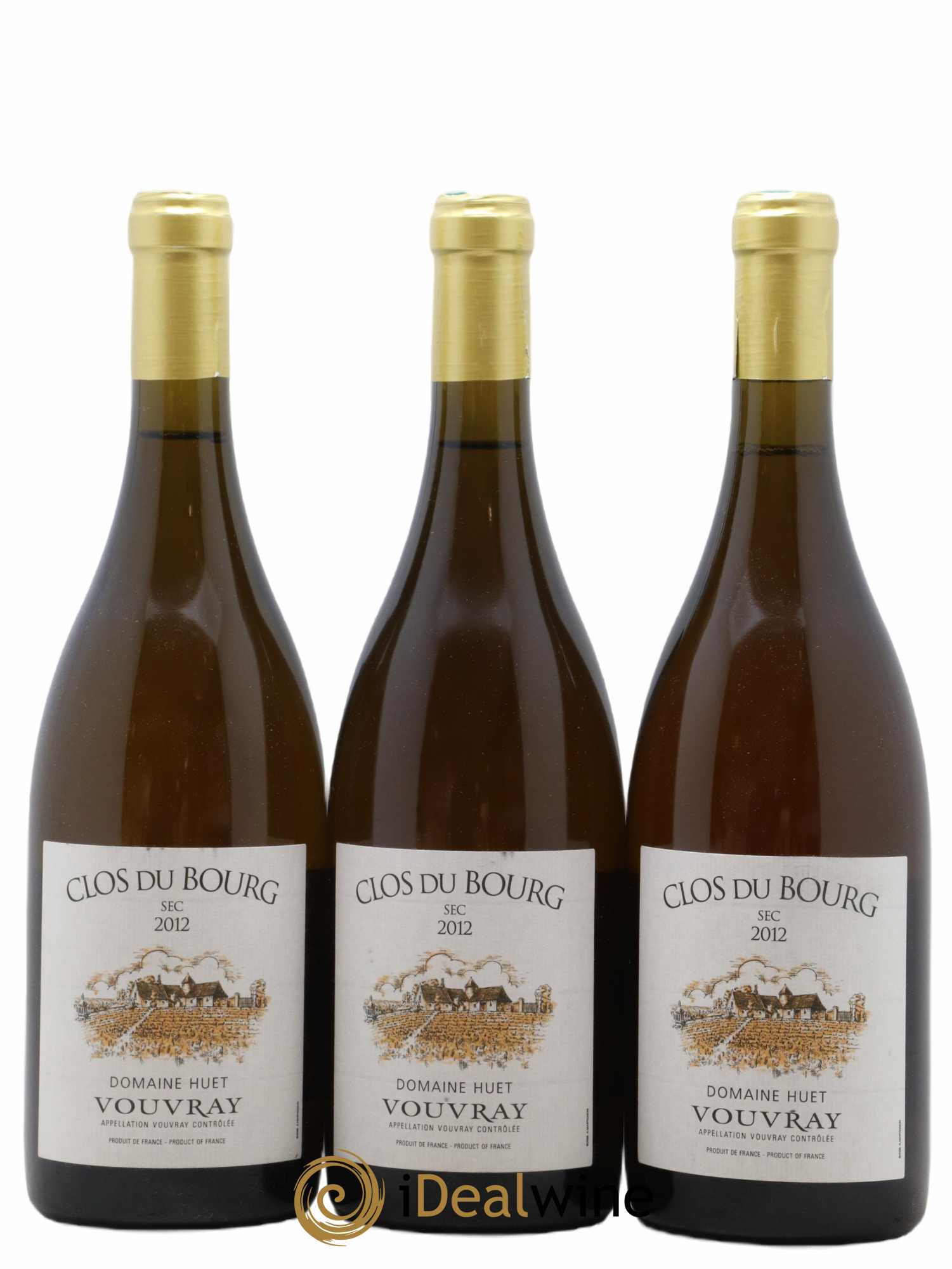 Vouvray Clos du Bourg Sec Domaine Huet 2012 - Lot de 3 bouteilles - 0