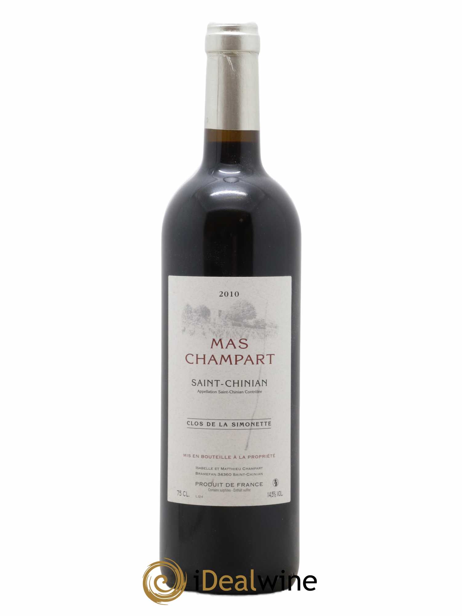 Saint-Chinian Mas Champart Clos de La Simonette Isabelle et Mathieu Champart 2010 - Lot de 1 bouteille - 0