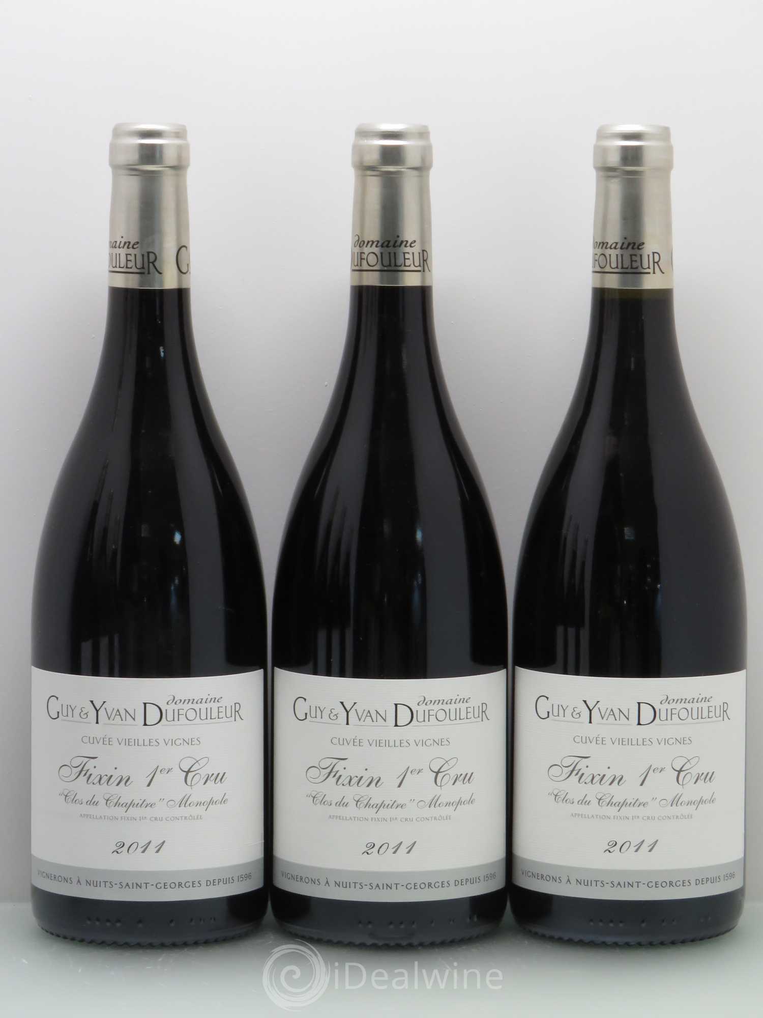 Fixin 1er Cru Clos du Chapitre Vieilles Vignes - Dufouleur 2011 - Posten von 6 Flaschen - 1