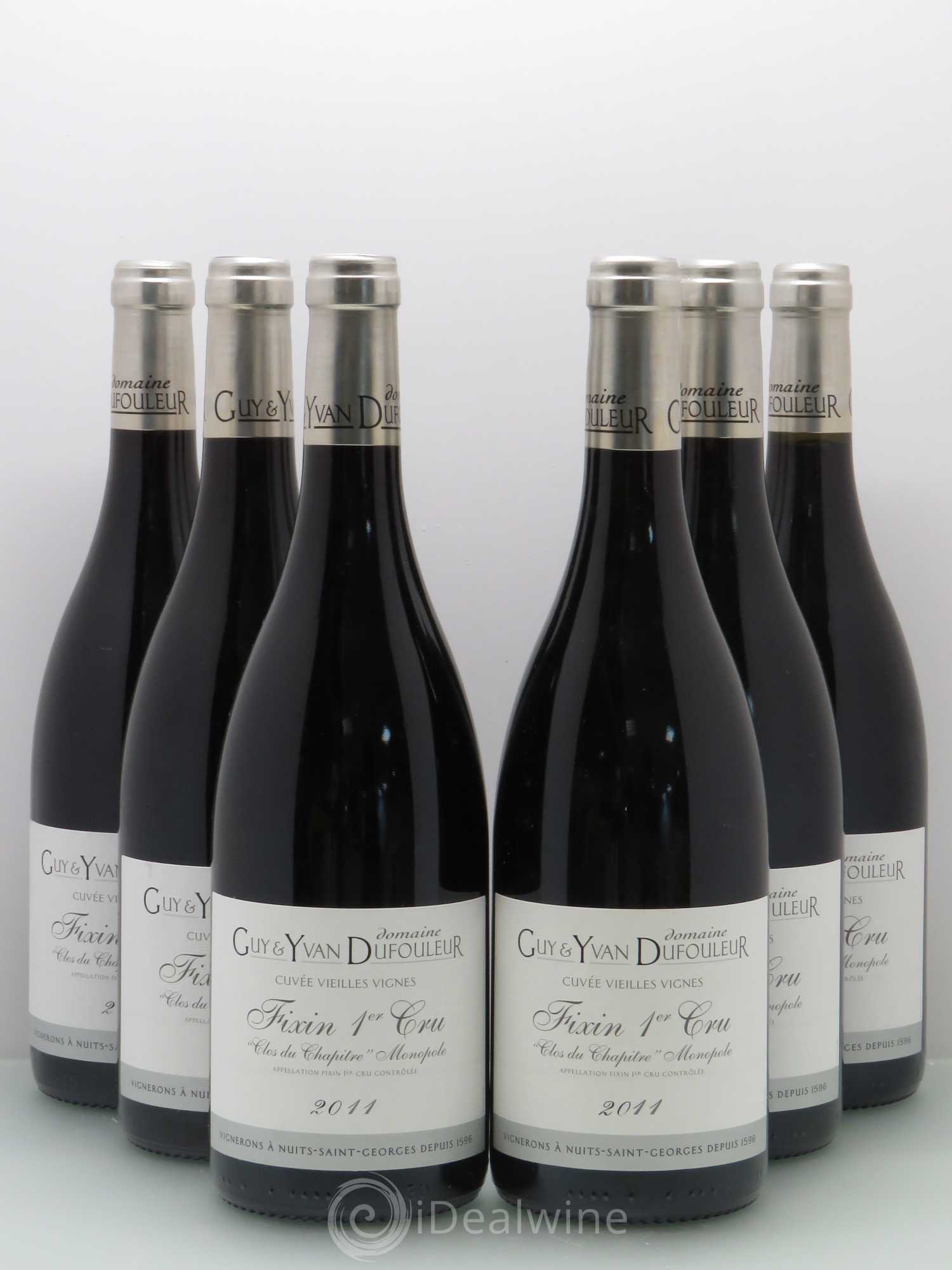 Fixin 1er Cru Clos du Chapitre Vieilles Vignes - Dufouleur 2011 - Posten von 6 Flaschen - 0