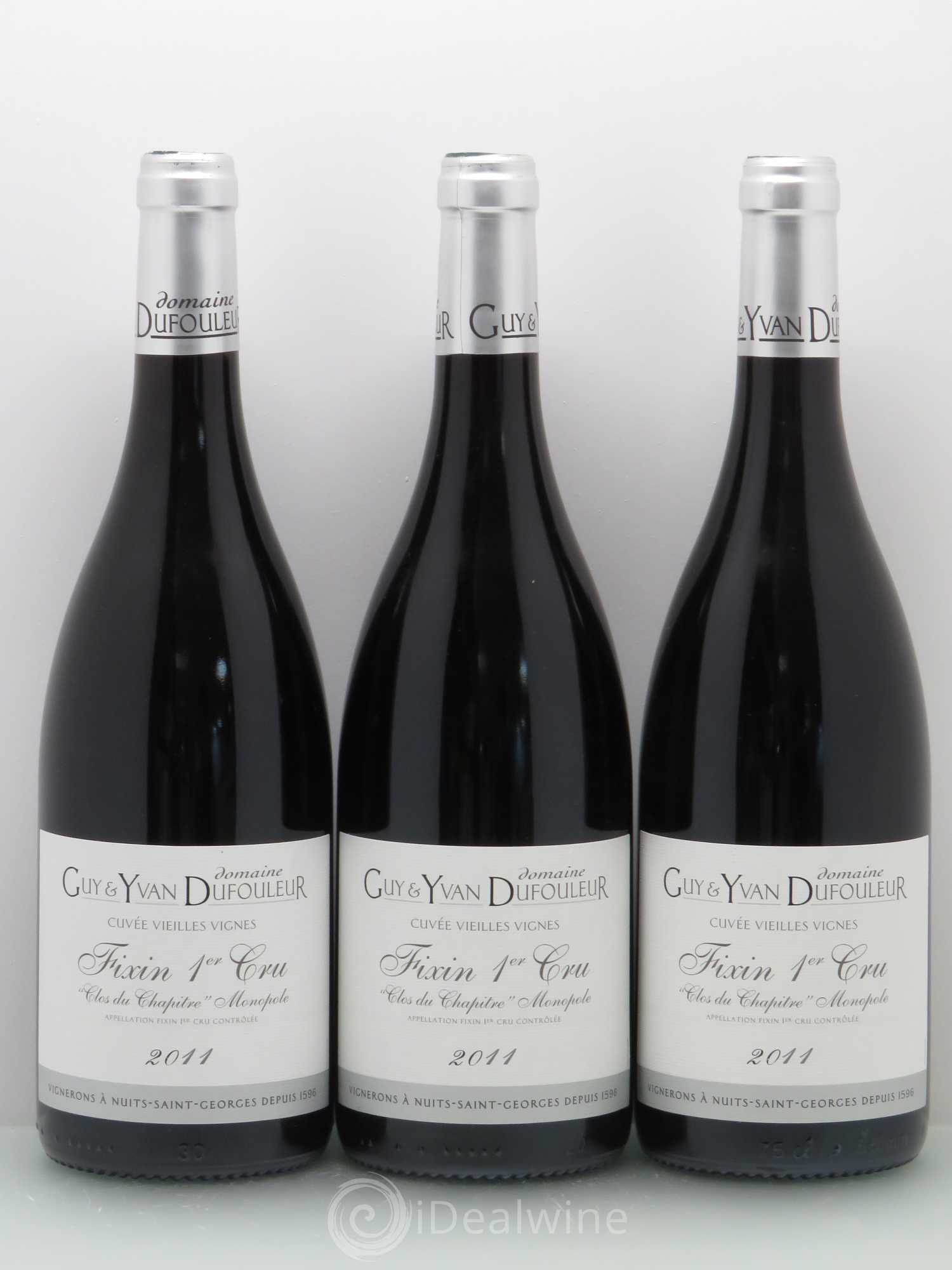 Fixin 1er Cru Clos du Chapitre Vieilles Vignes - Dufouleur 2011 - Posten von 3 Flaschen - 0