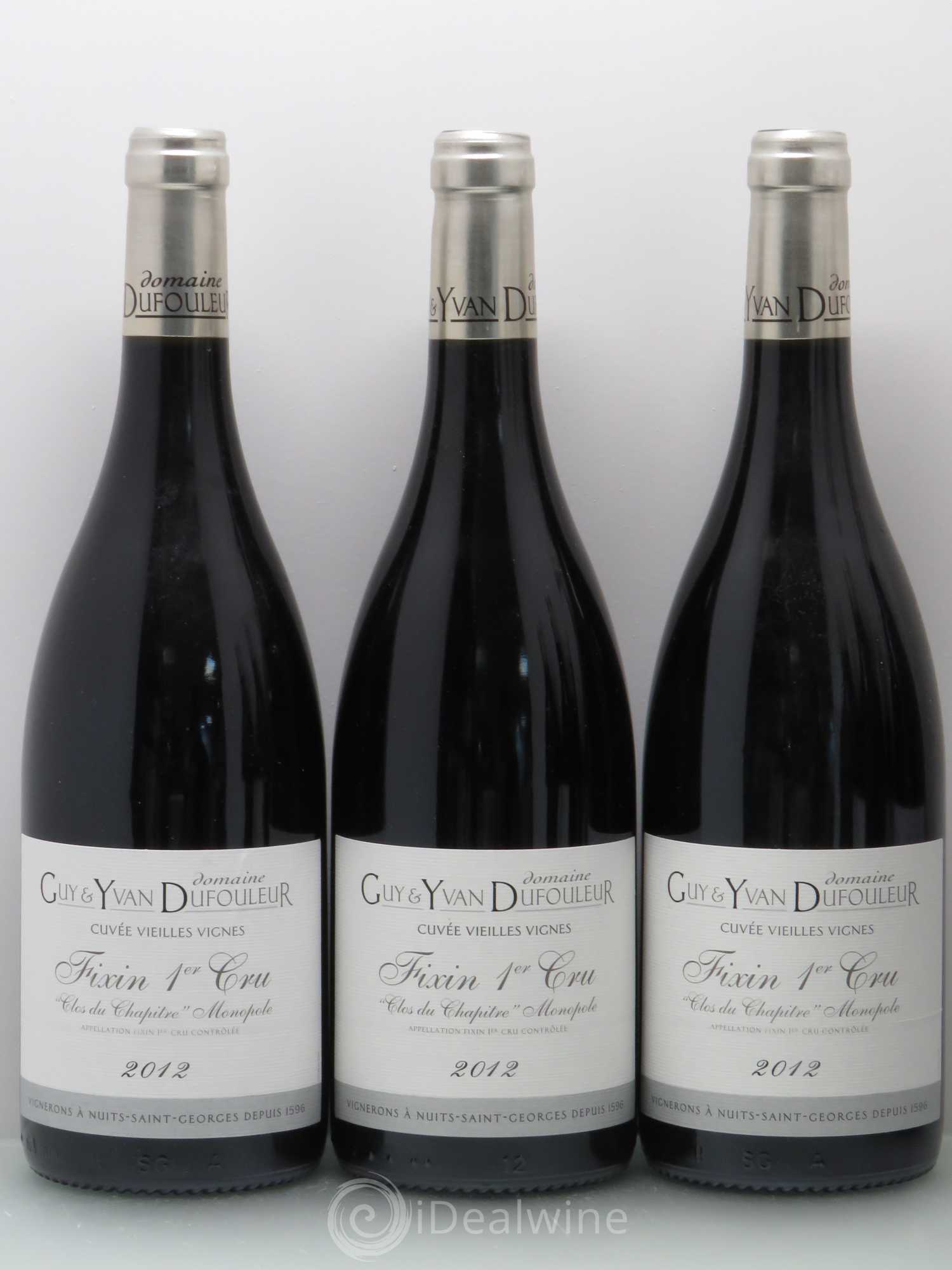 Fixin 1er Cru Clos du Chapitre Vieilles Vignes - Dufouleur 2012 - Posten von 6 Flaschen - 1