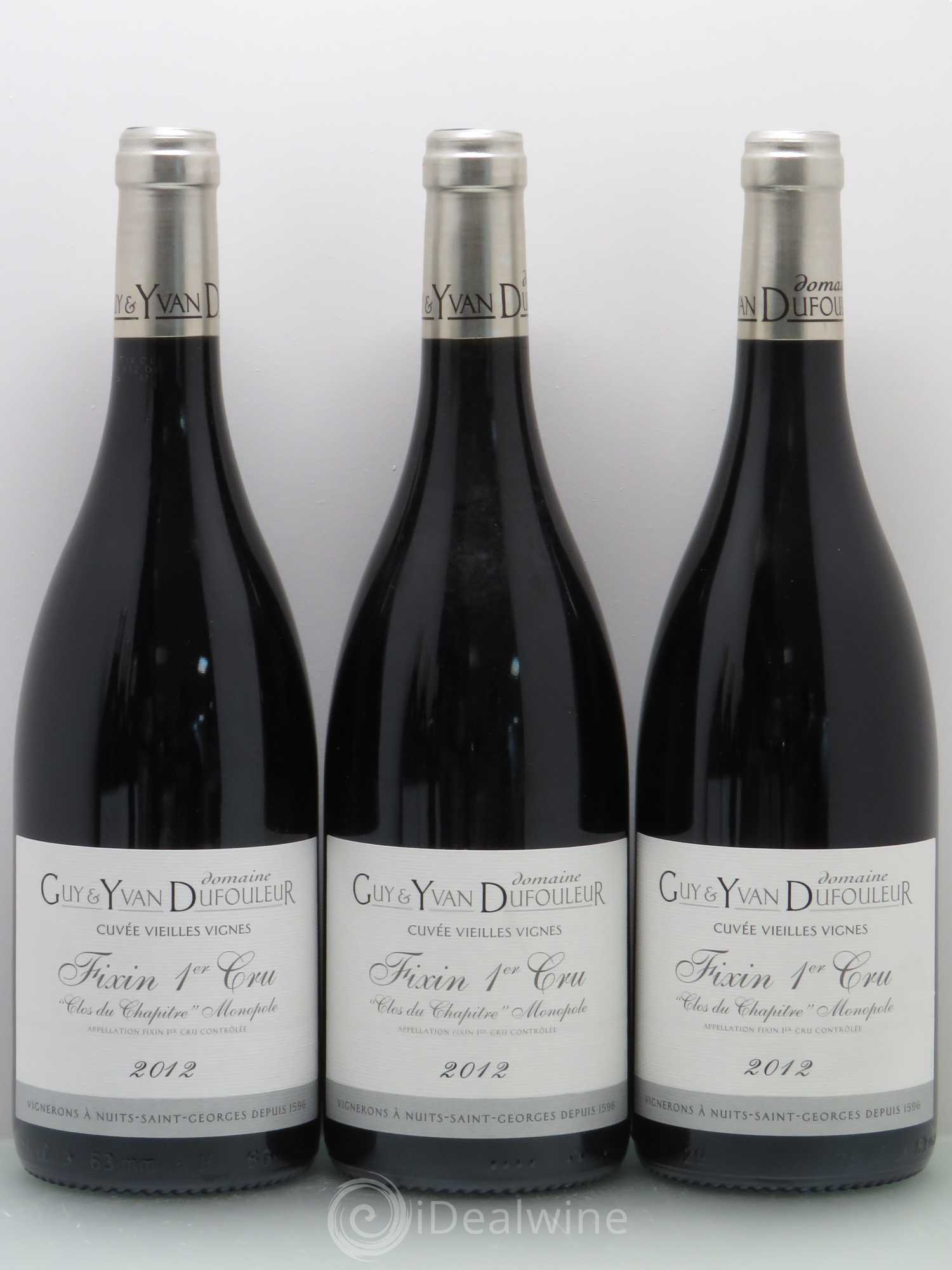 Fixin 1er Cru Clos du Chapitre Vieilles Vignes - Dufouleur 2012 - Posten von 6 Flaschen - 2