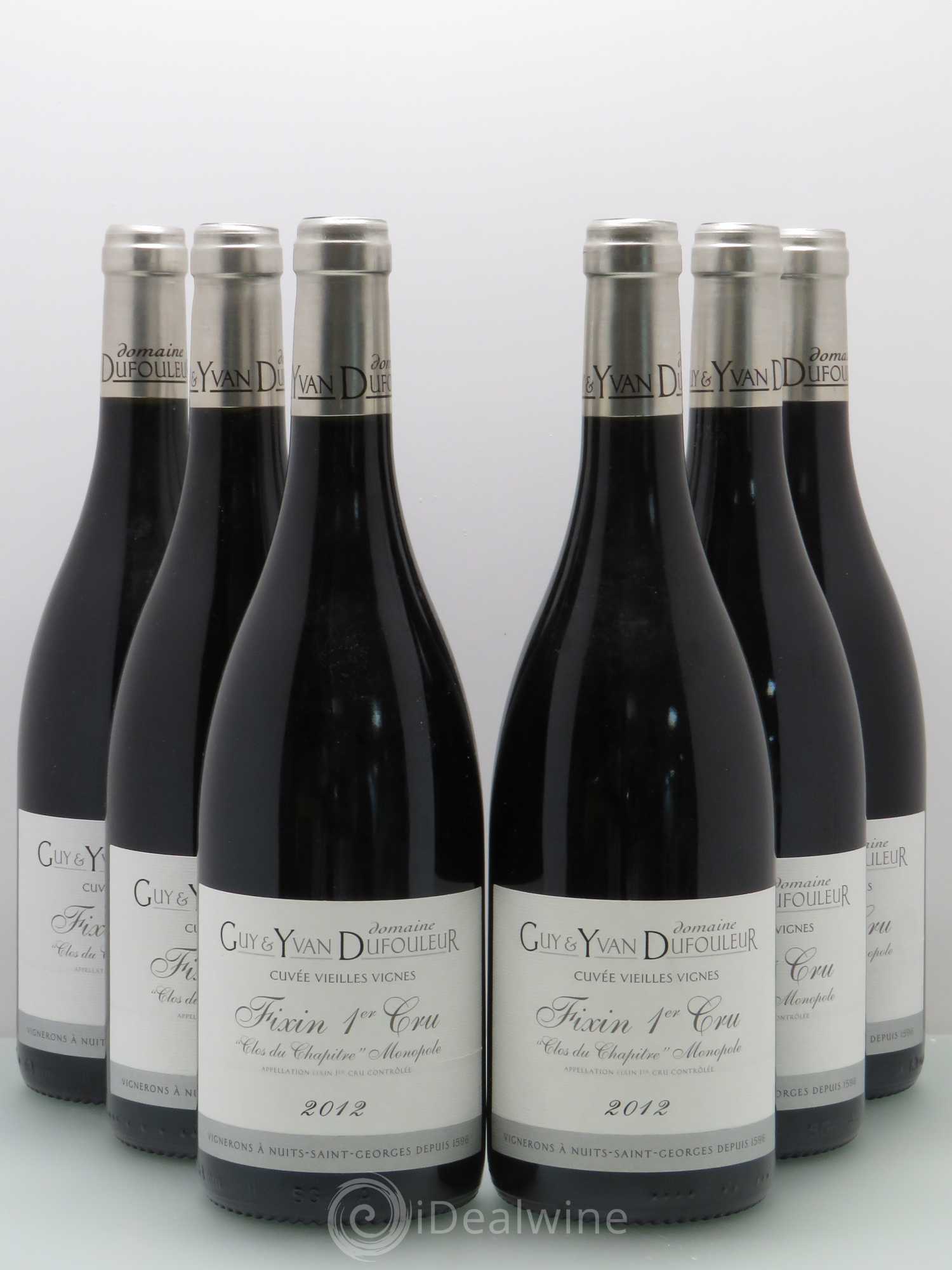 Fixin 1er Cru Clos du Chapitre Vieilles Vignes - Dufouleur 2012 - Posten von 6 Flaschen - 0