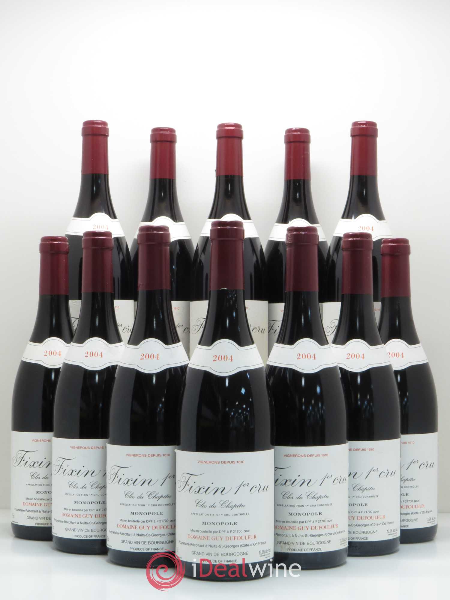Fixin 1er Cru Clos du Chapitre Domaine Dufouleur 2004 - Posten von 12 Flaschen - 0